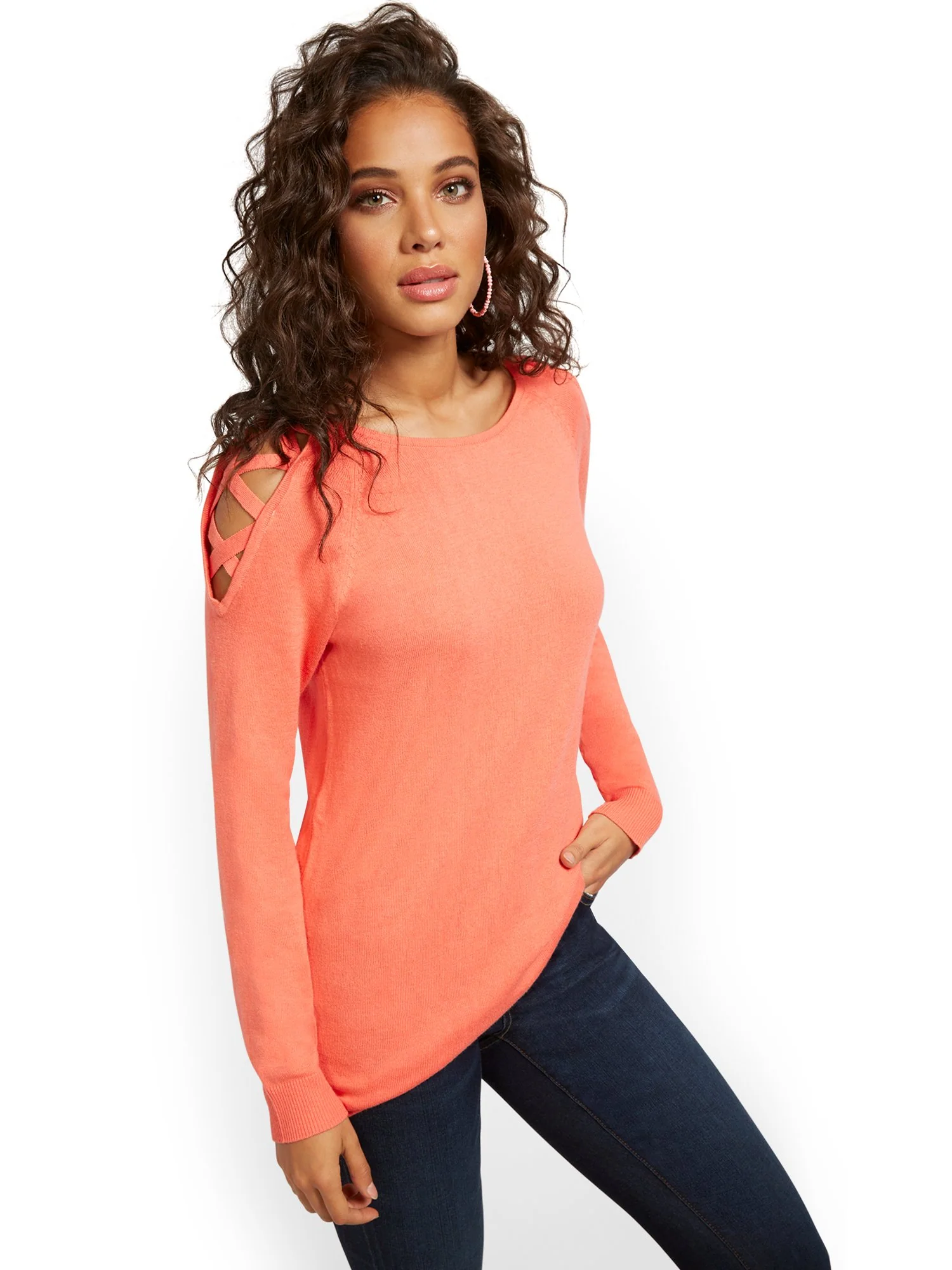 Crisscross Hi-Lo Tunic Sweater - Image 9