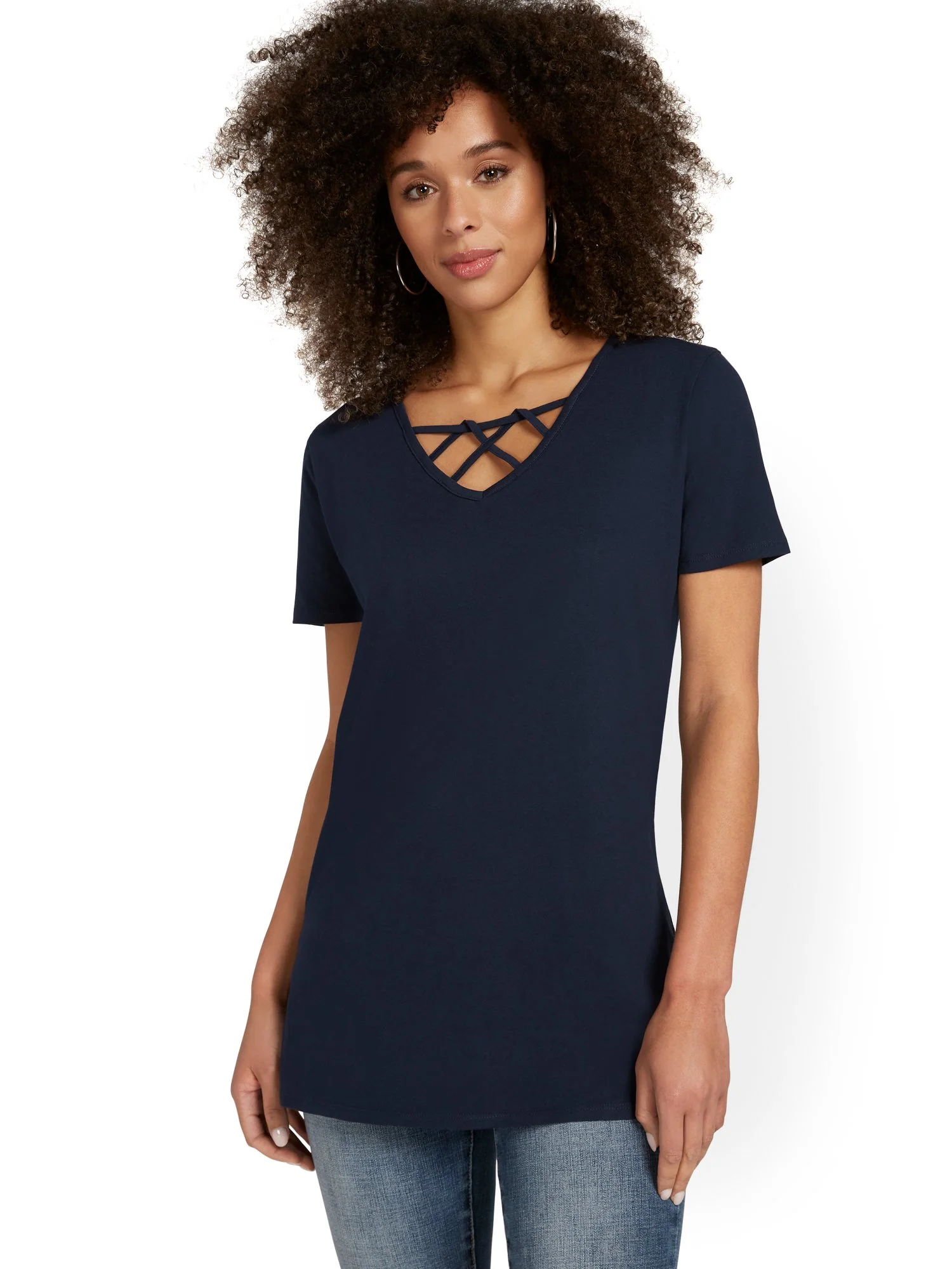 Crisscross-Neck Perfect Tunic Top - Image 10