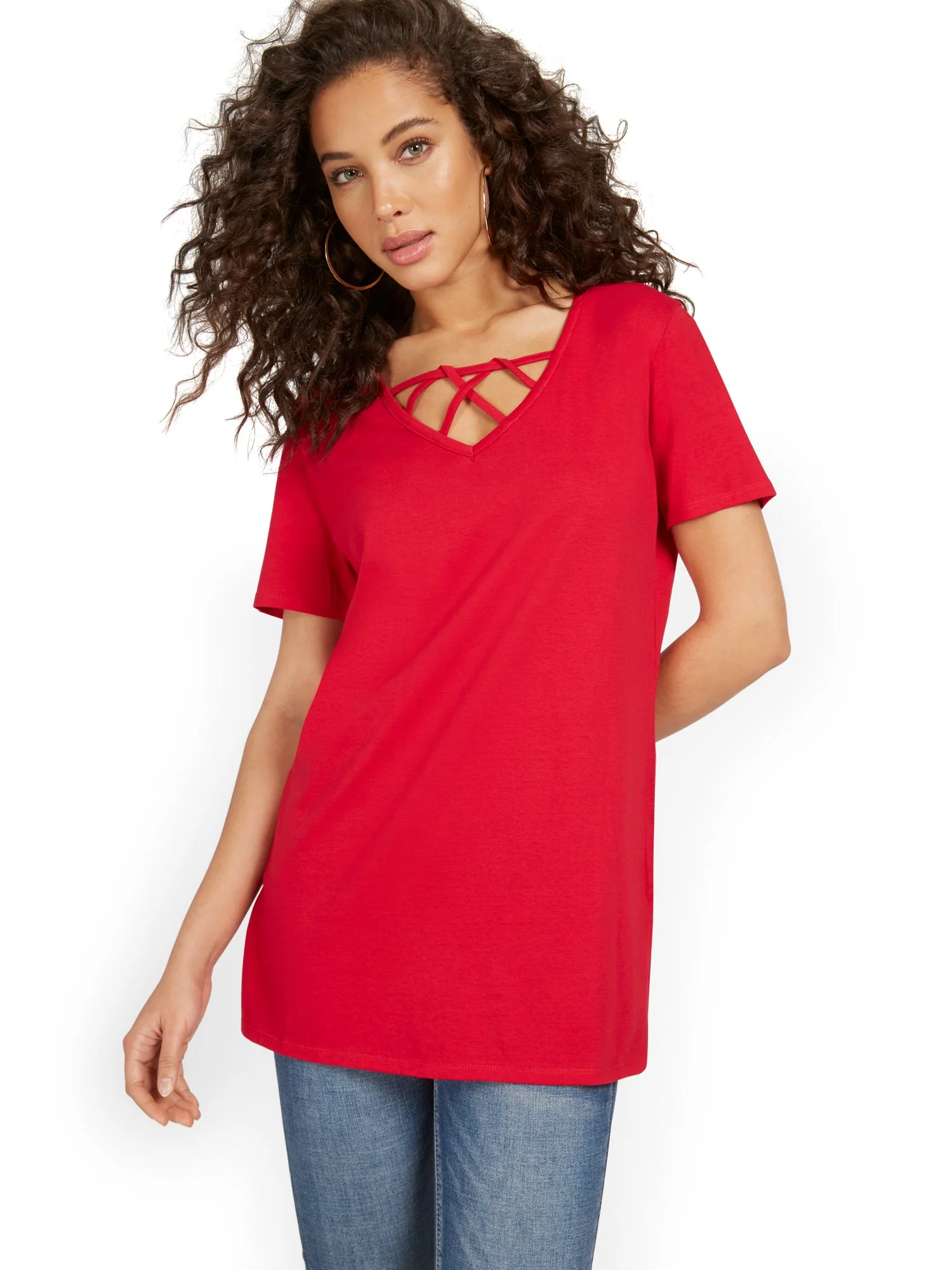 Crisscross-Neck Perfect Tunic Top - Image 14