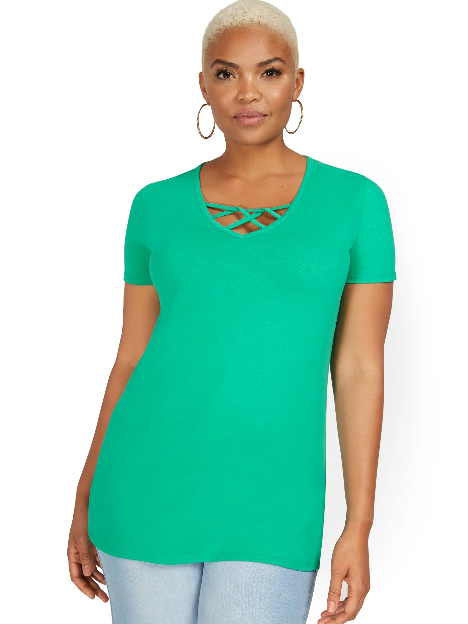 Crisscross-Neck Perfect Tunic Top - Image 5