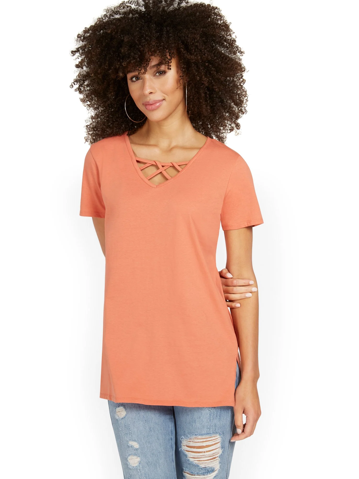 Crisscross-Neck Perfect Tunic Top - Image 7
