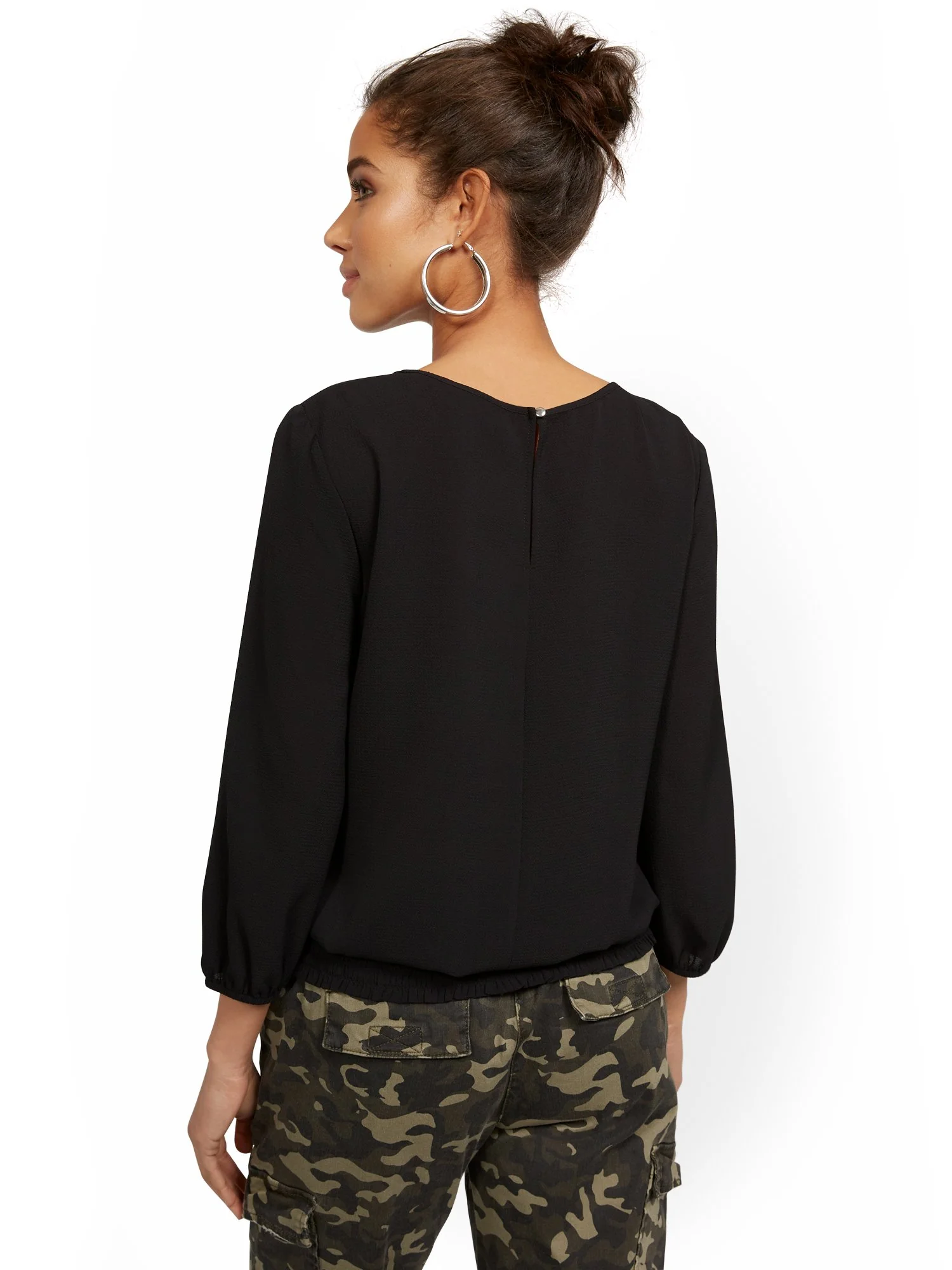 Crisscross V-Neck Blouse - Image 3