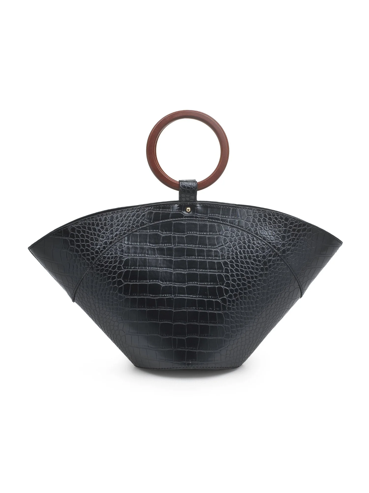 Moda Luxe Croc Embossed Wooden Top Handle Bag - Brands We Love - Image 2