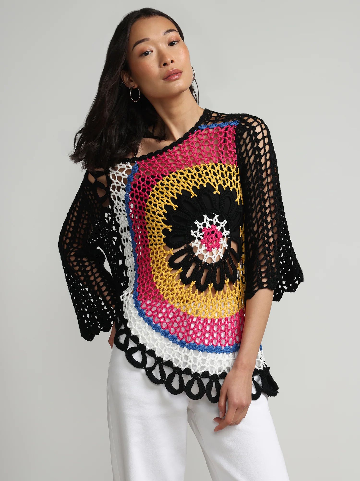 Crochet Bell-Sleeve Top