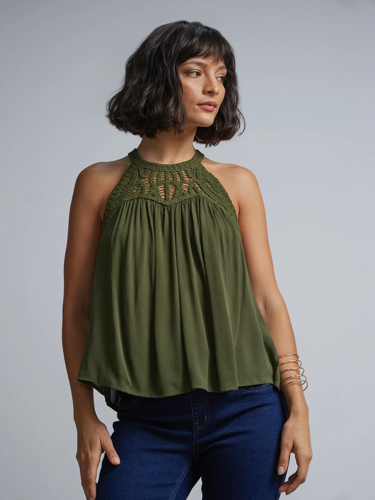 Crochet-Lace Halterneck Top