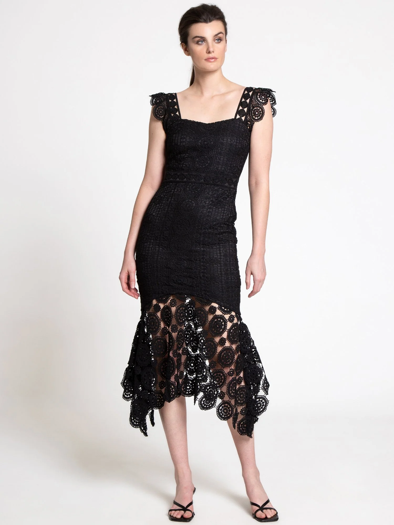 Crochet-Lace High-Low Dress - Lena