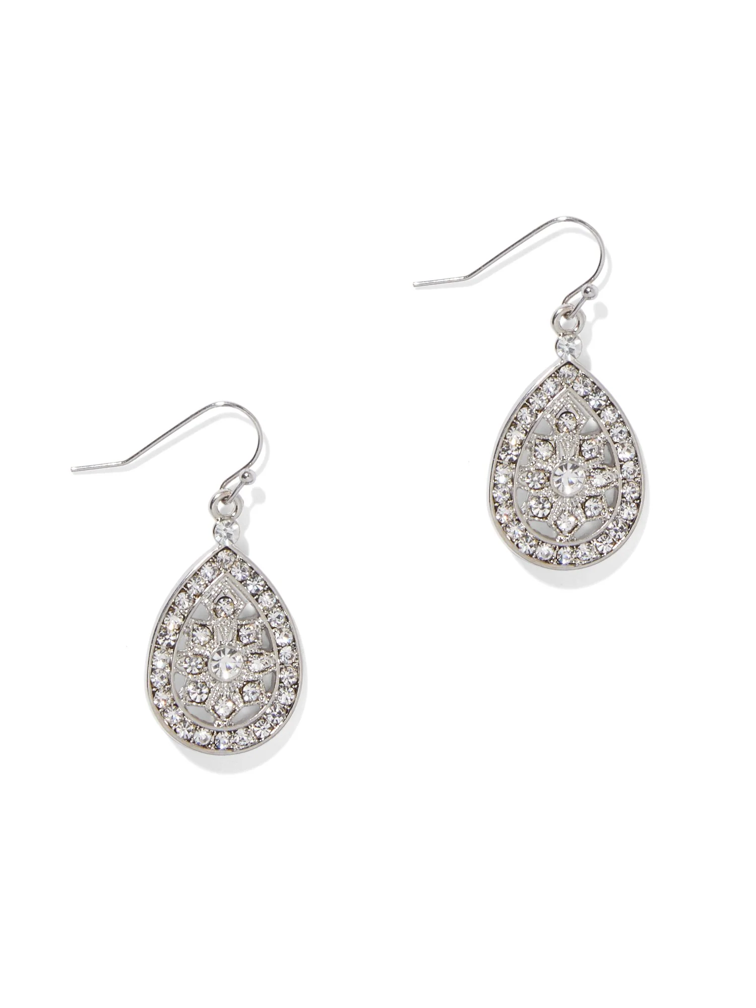 Crystal-Filled Teardrop Earring