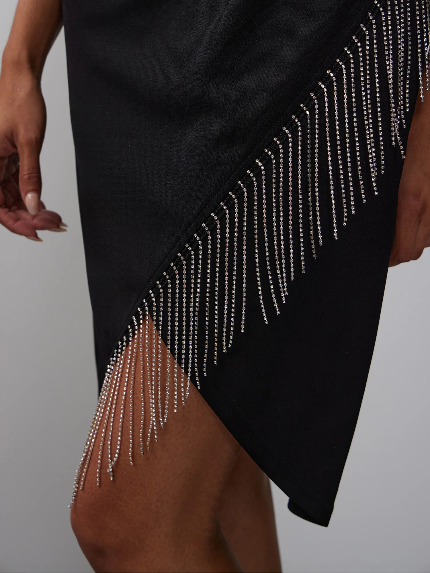 Rhinestone Fringe Bodycon Dress - Image 4