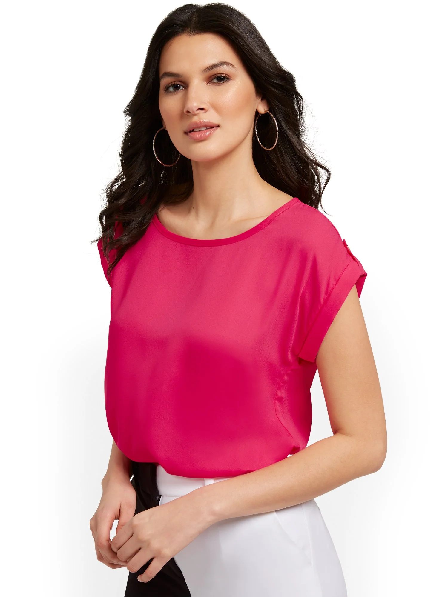 Cuffed Tab-Sleeve Blouse - Image 9