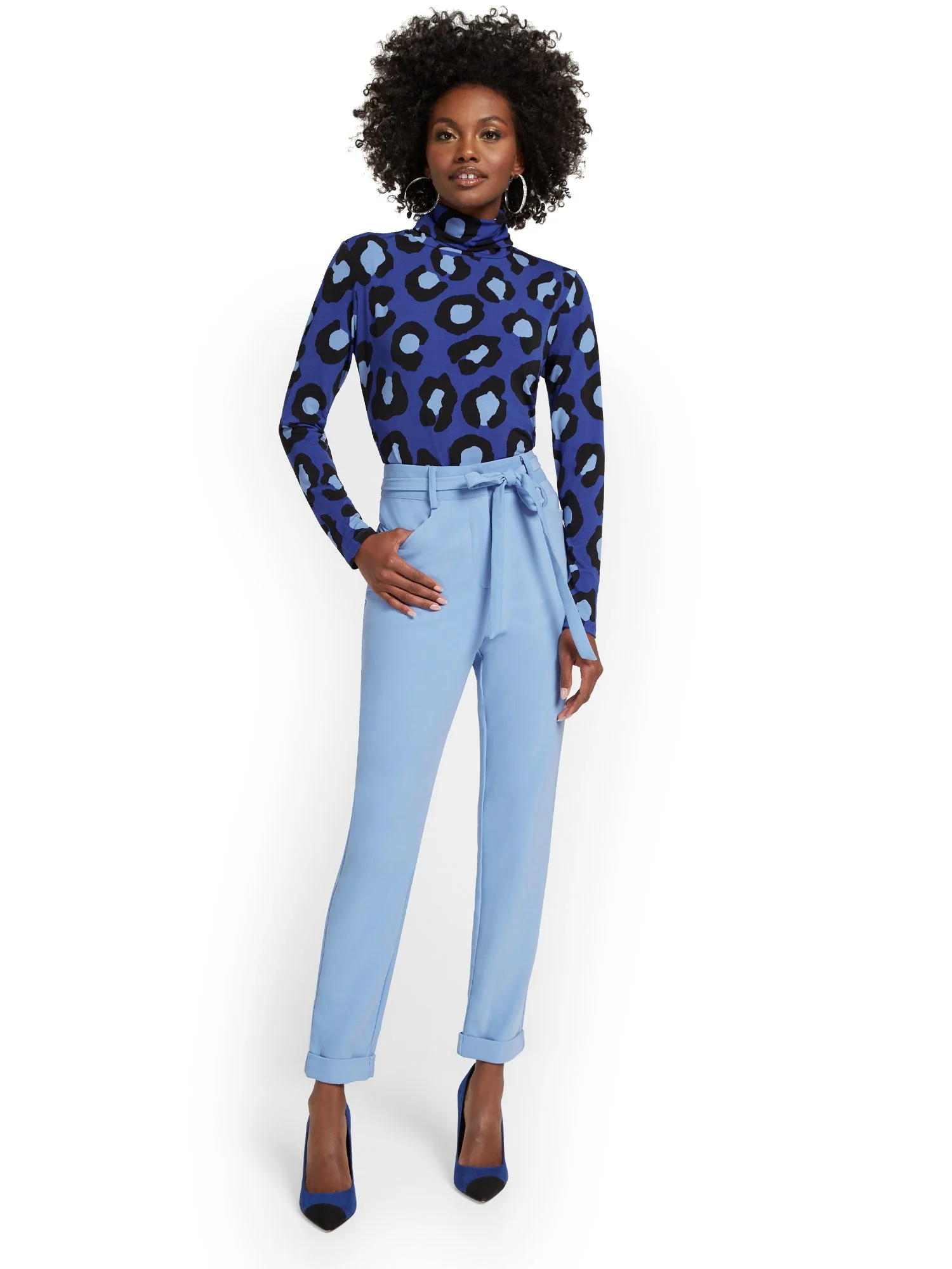 Cuffed Tie-Waist Straight-Leg Ankle Pant - Premium Stretch - Image 12