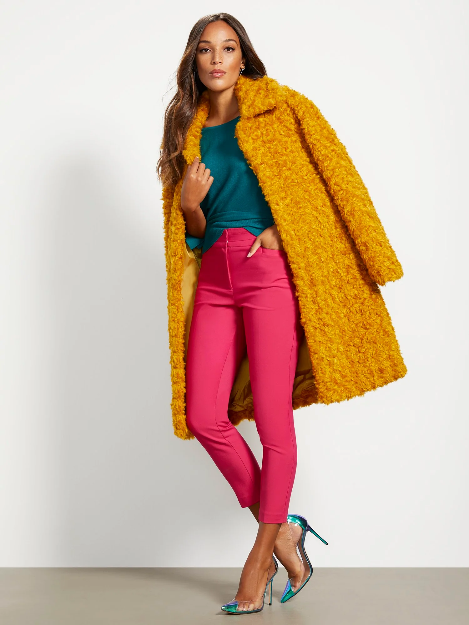 Curly Faux-Fur Coat - Image 12