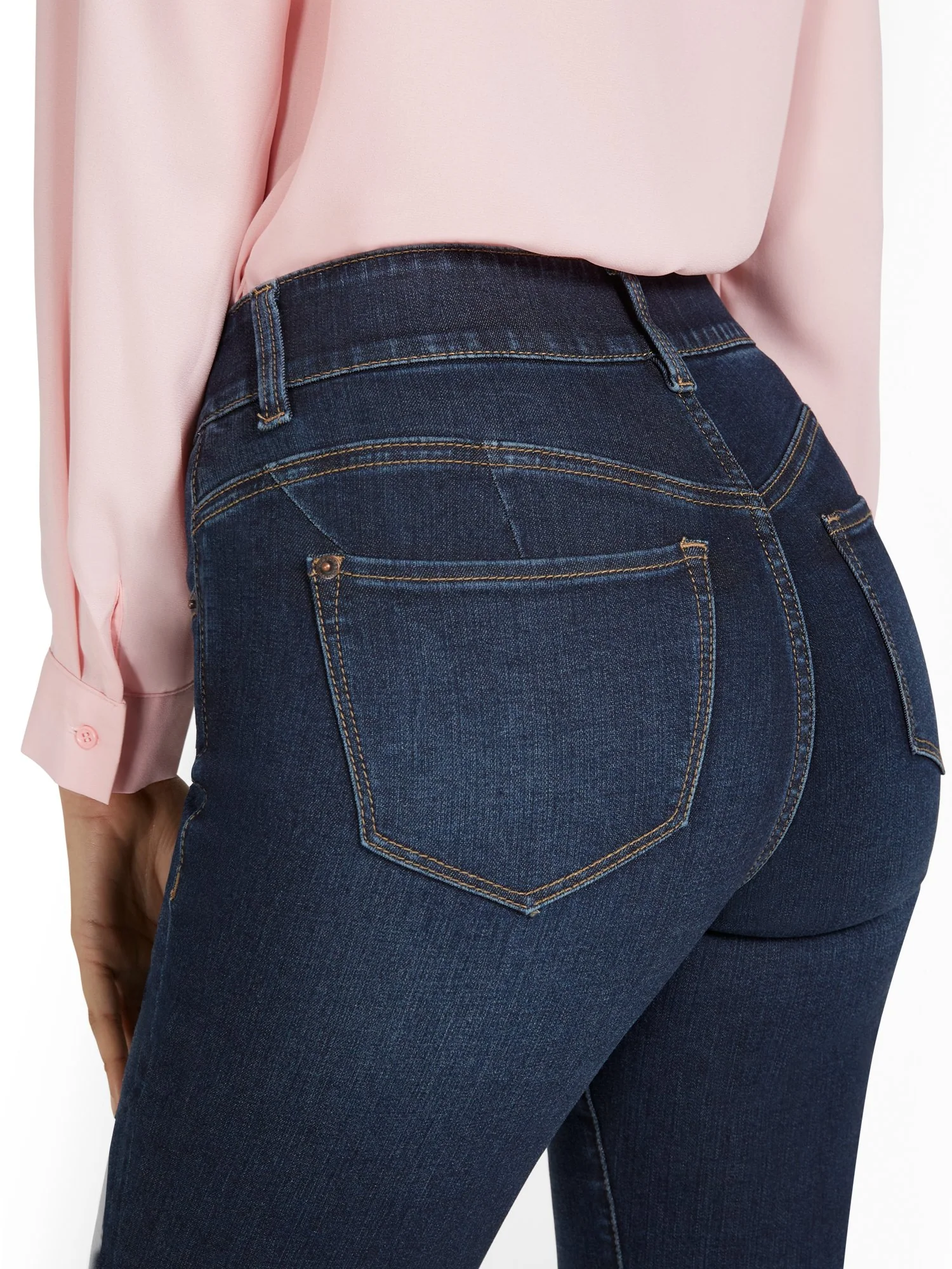 Curvy High-Waisted Bootcut Jeans - Medium Wash - Image 4
