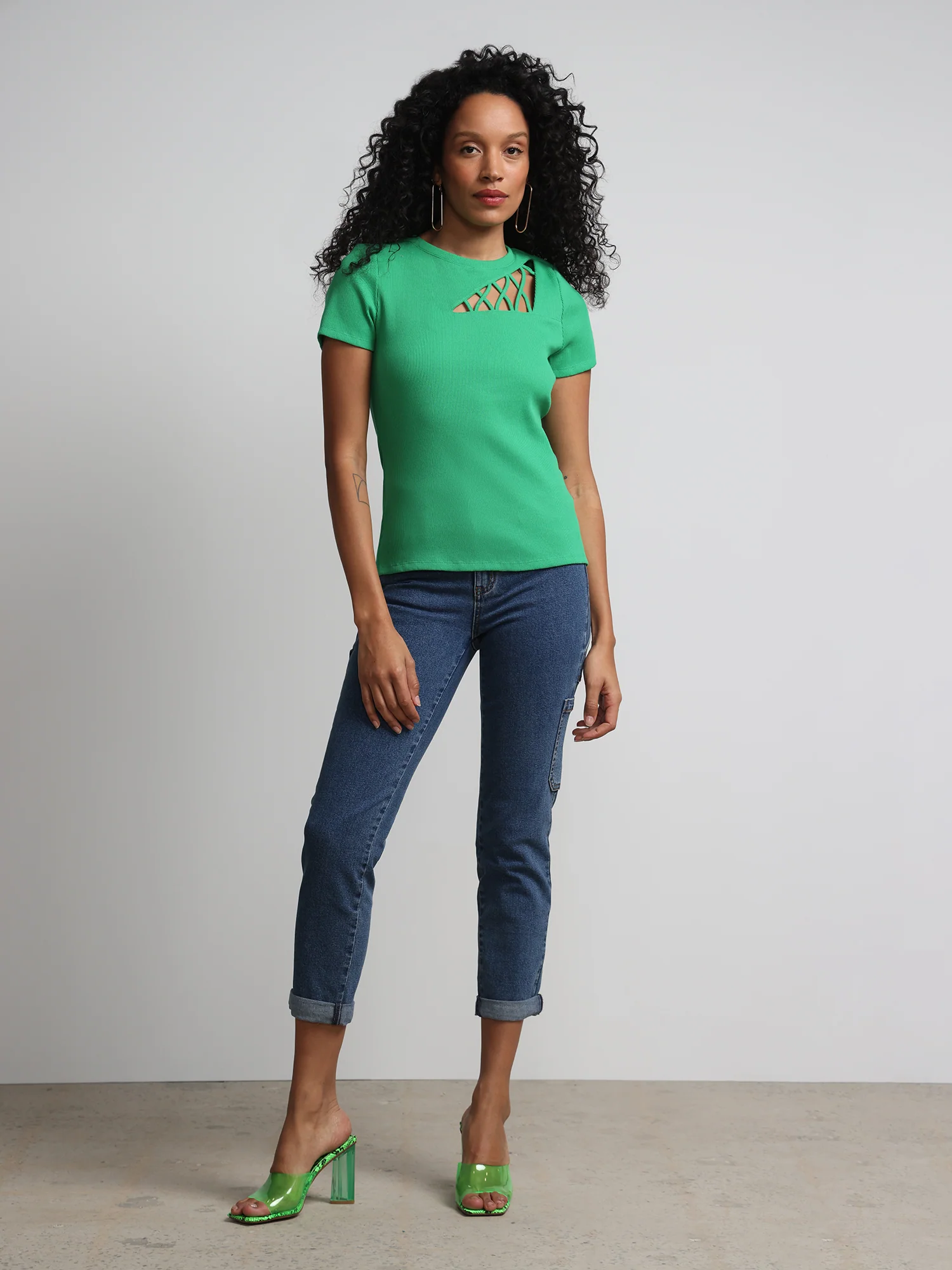 Cut-Out Front Crewneck Tee - Image 8