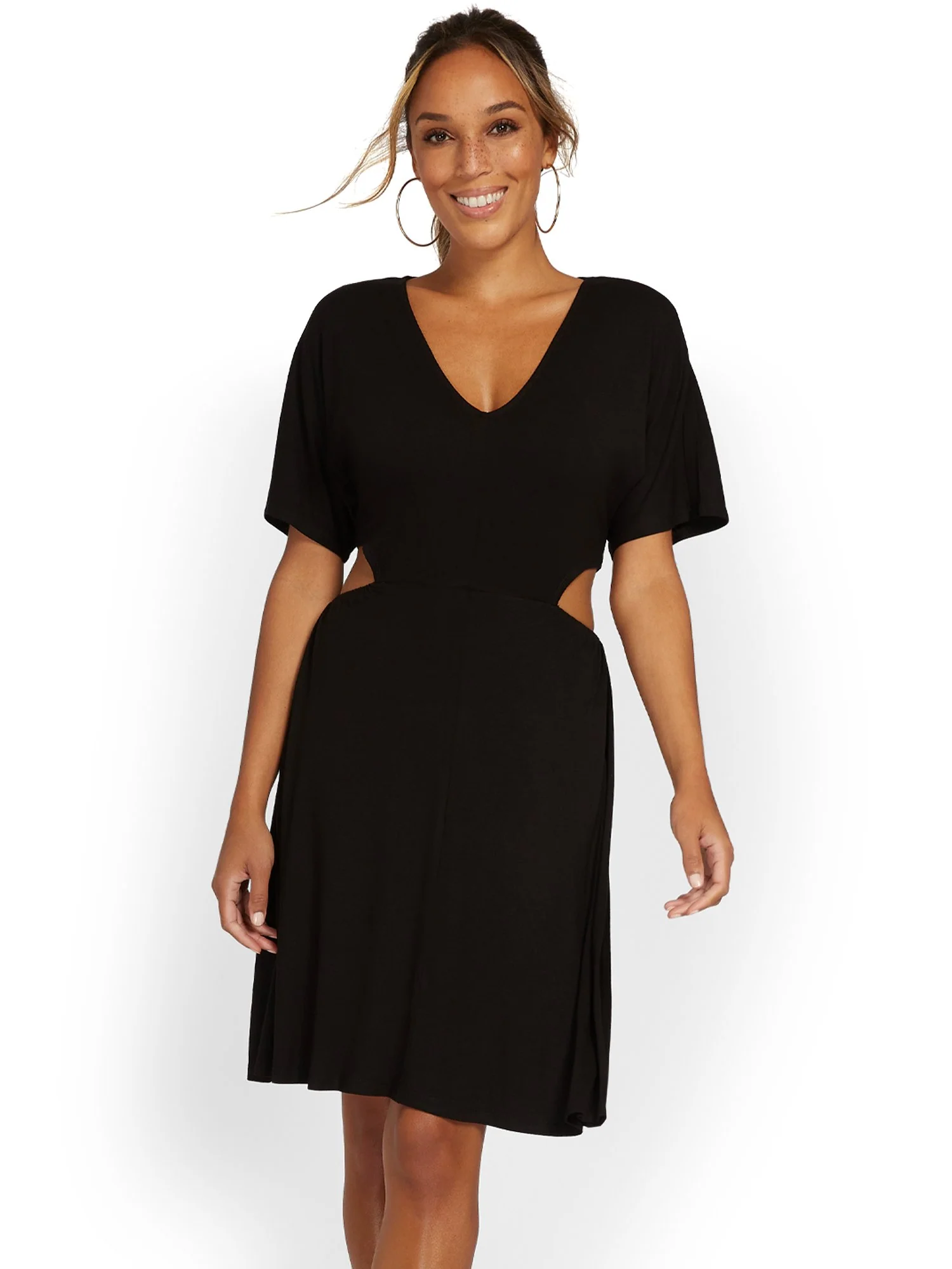 Cut-Out Knit Mini Dress - Image 2