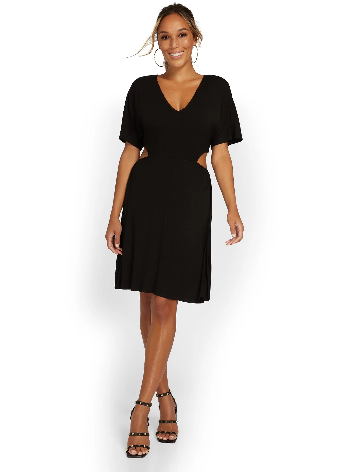 Cut-Out Knit Mini Dress - Image 4