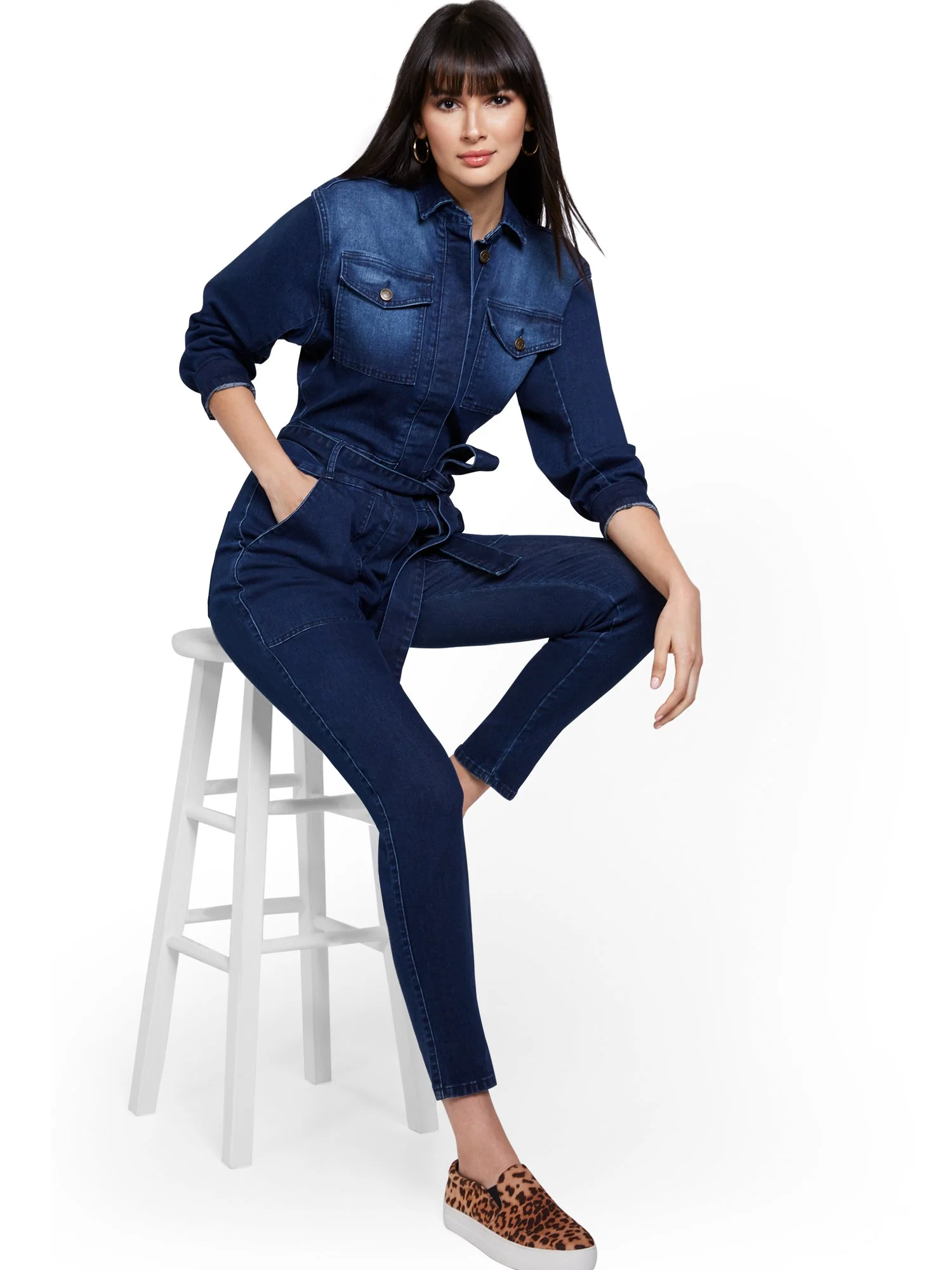 Dark Wash Denim Jumpsuit