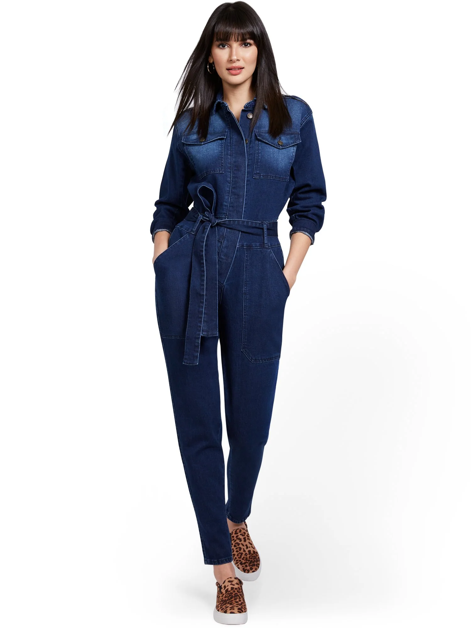Dark Wash Denim Jumpsuit - Image 4