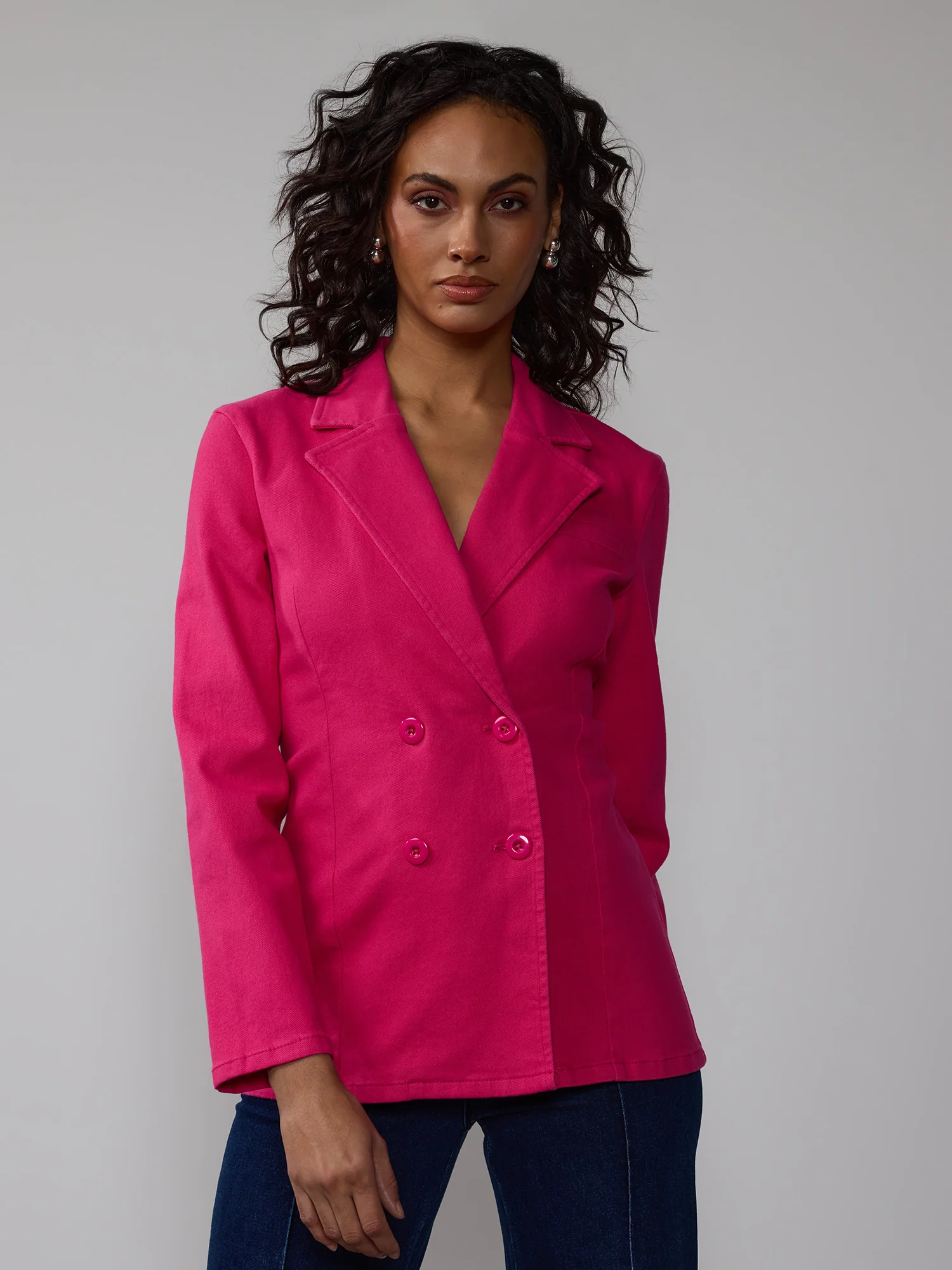 Notch Lapel Double Breasted Blazer