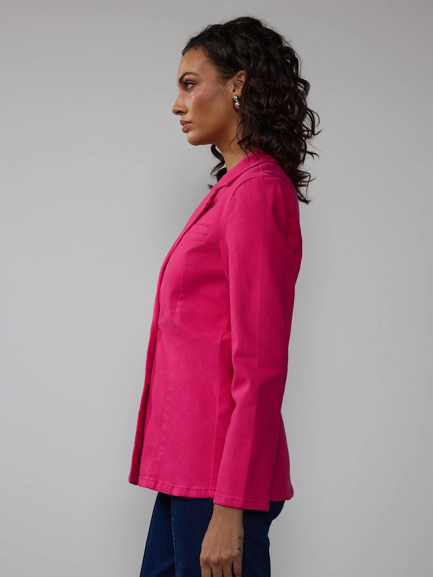 Notch Lapel Double Breasted Blazer - Image 2