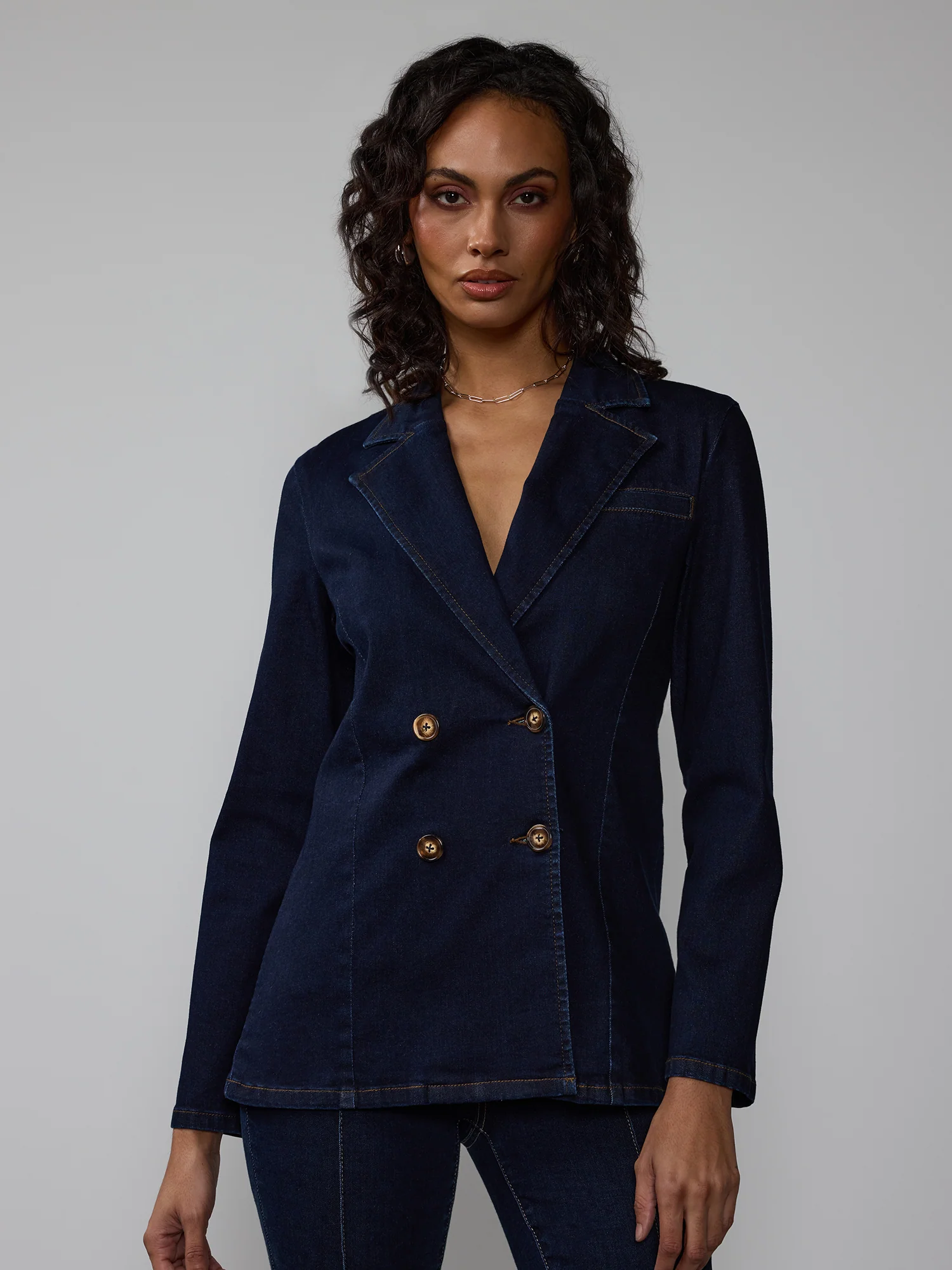 Notch Lapel Double Breasted Blazer