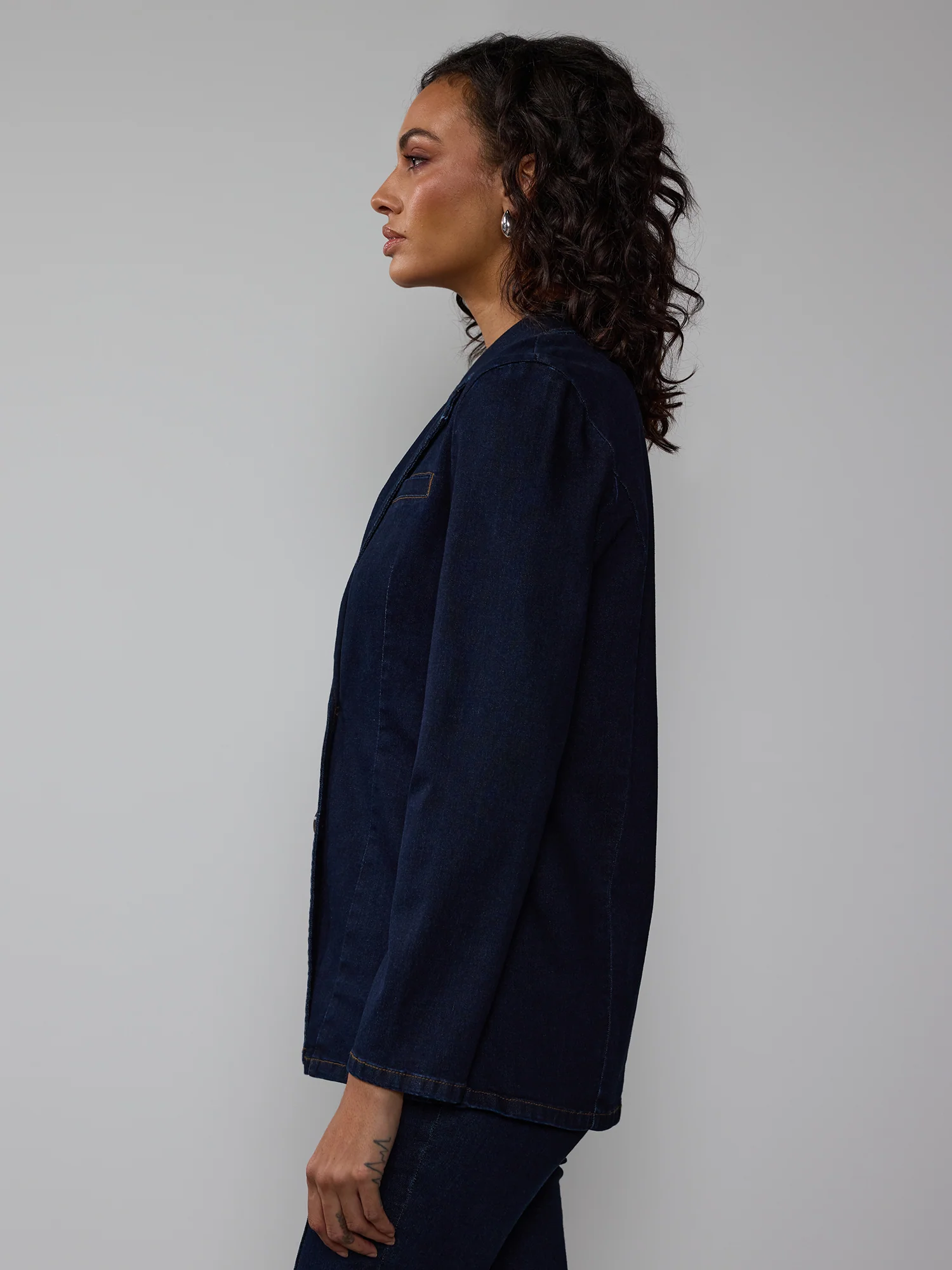 Notch Lapel Double Breasted Blazer - Image 2