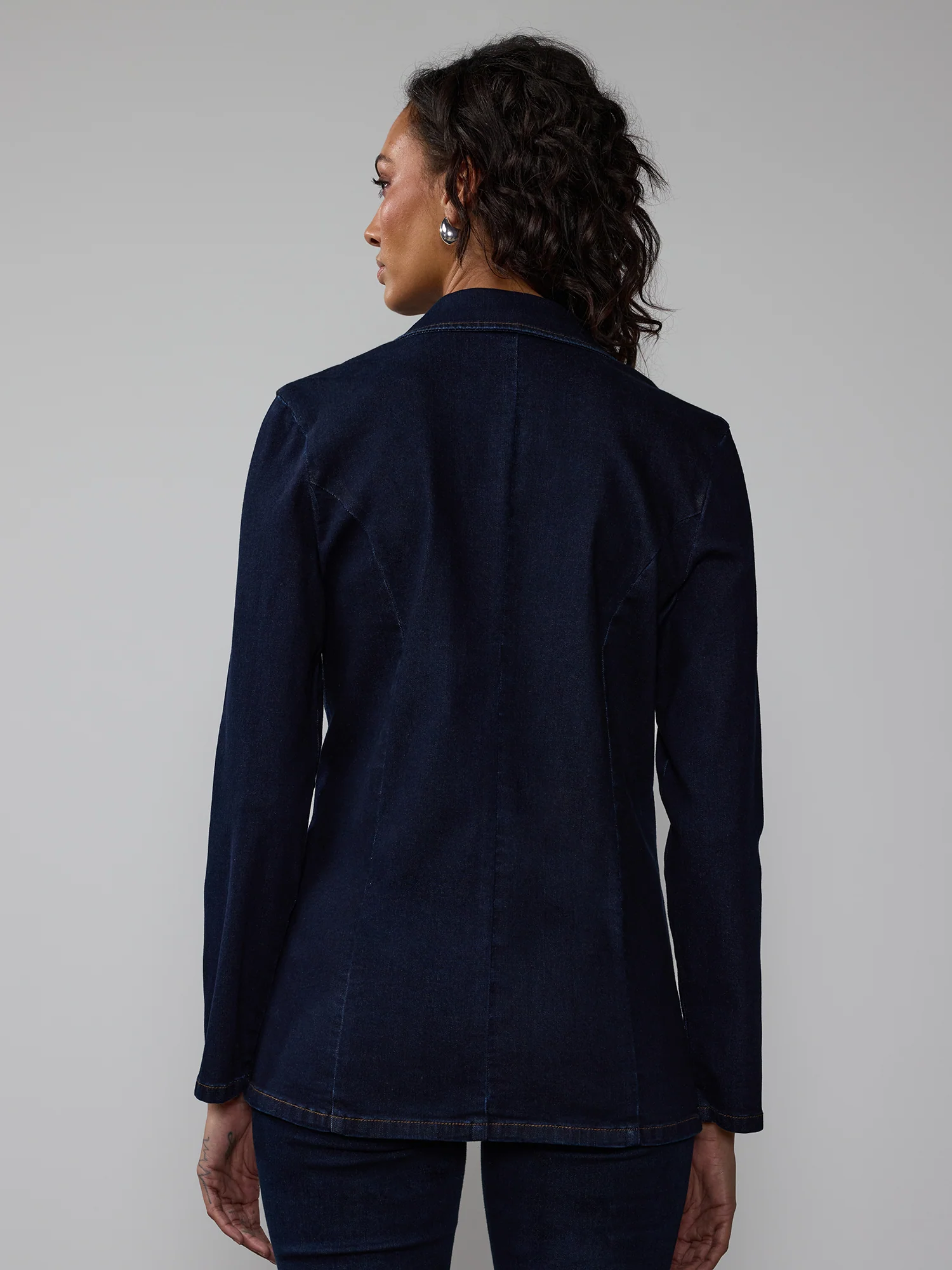 Notch Lapel Double Breasted Blazer - Image 3