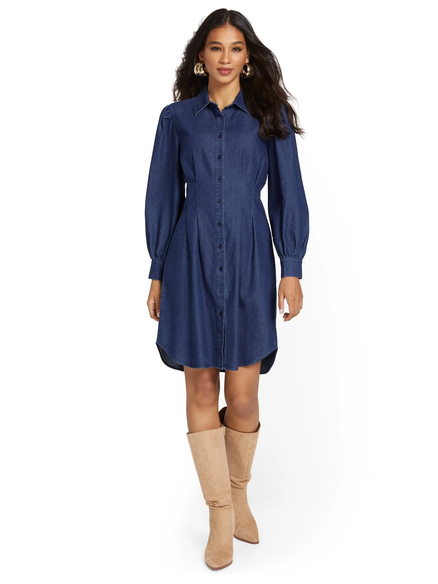Denim Poplin Corset Dress