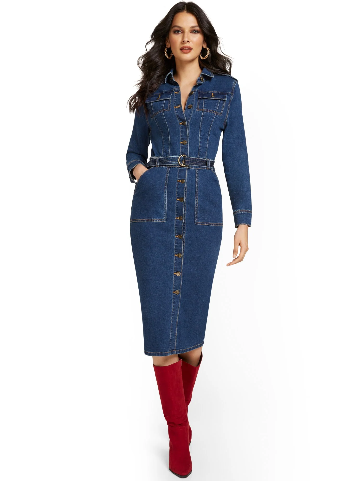 Denim Utility Shirtdress