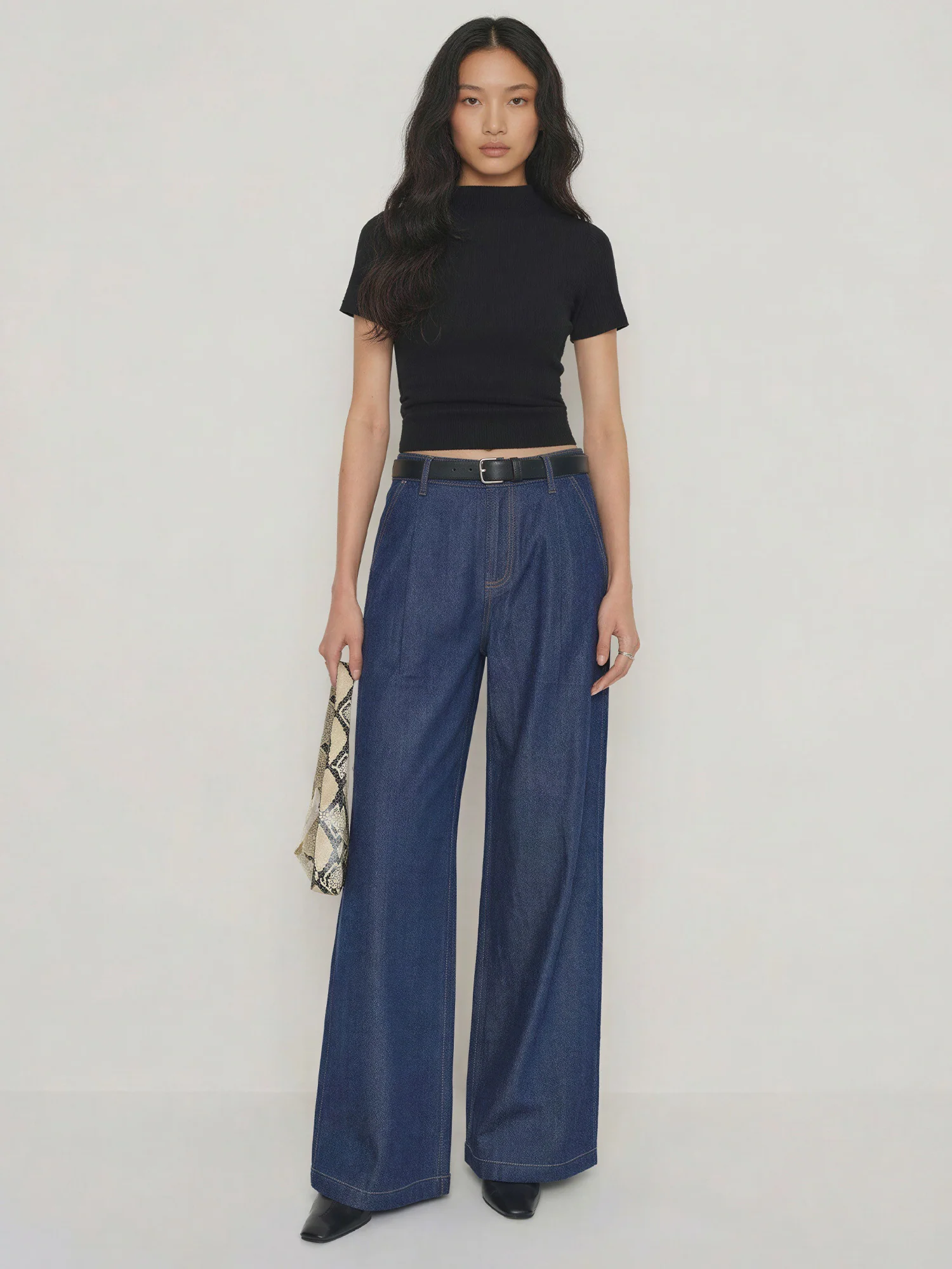 Denim Wide Leg Trousers