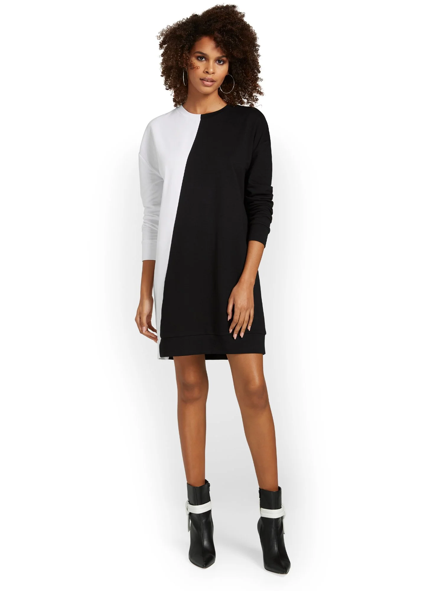Diagonal Colorblock Shift Dress - Image 5