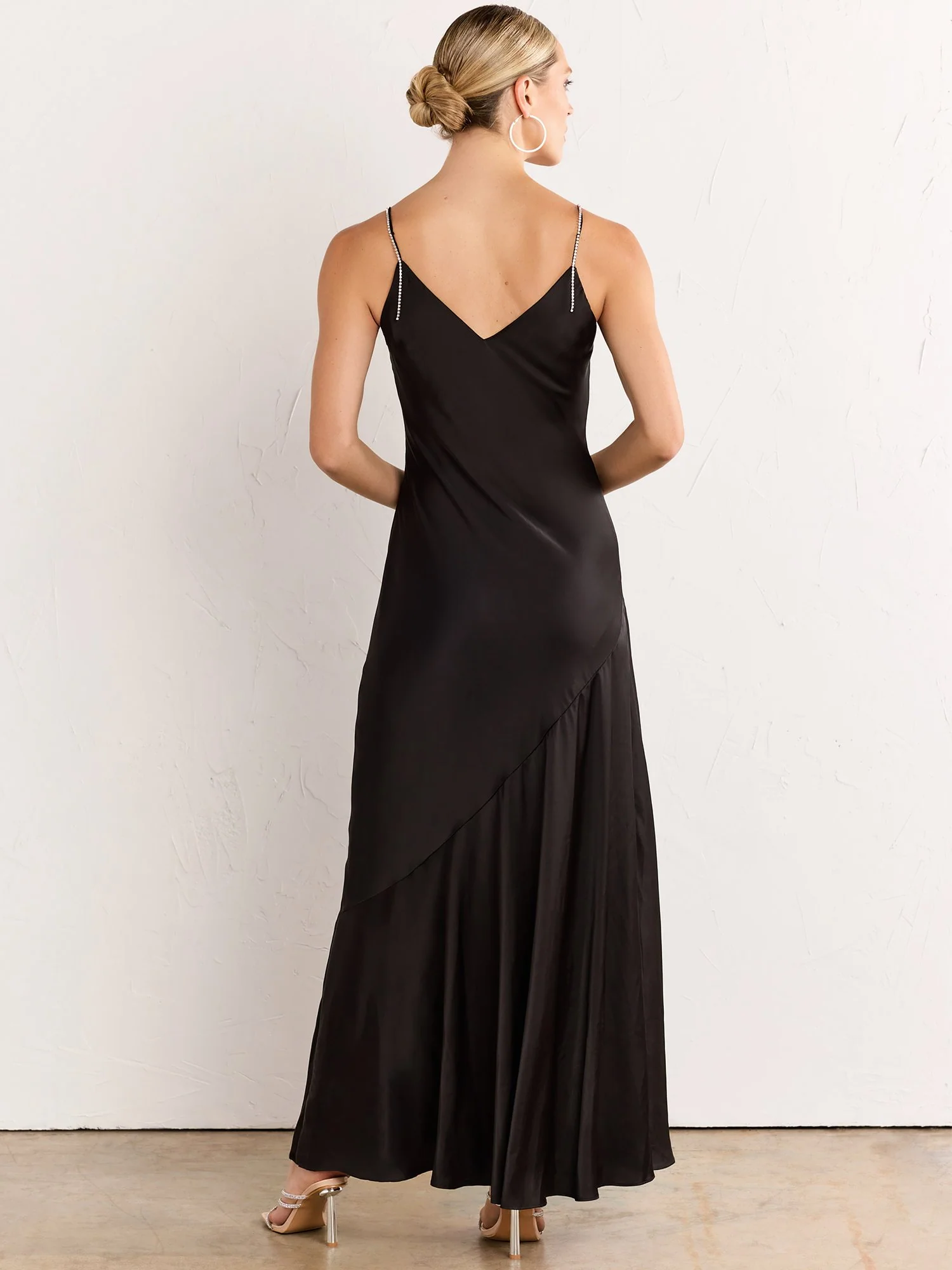 Diamante Strap Maxi Slip Dress - Mustard Seed - Image 5