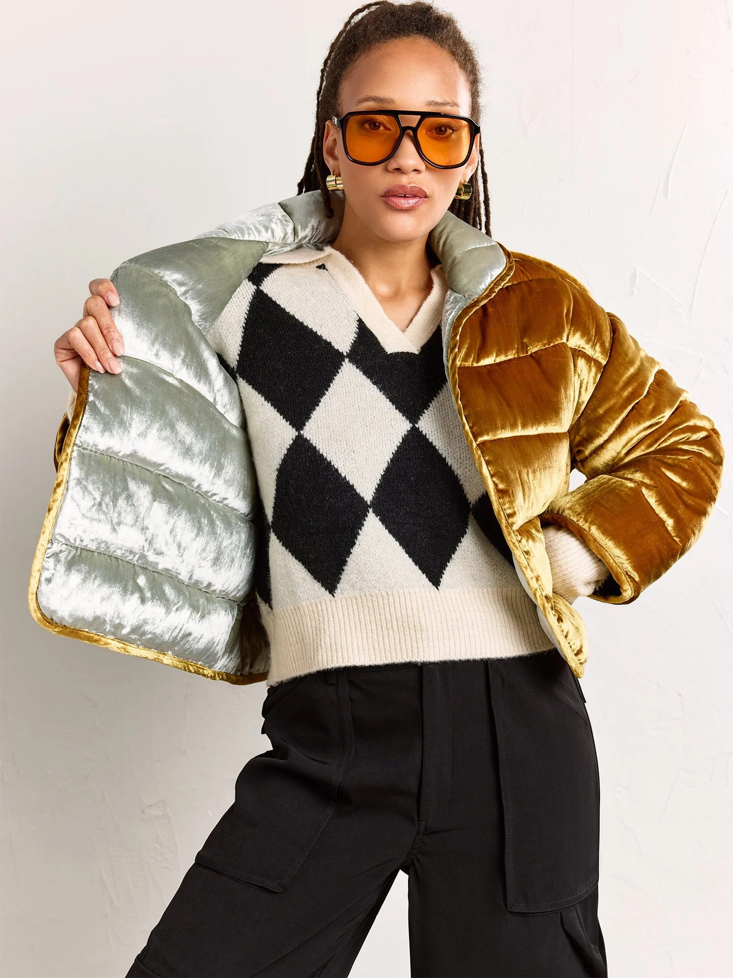 Dreamers by Debut Diamond Pattern Polo Sweater - Brands We Love - Image 5