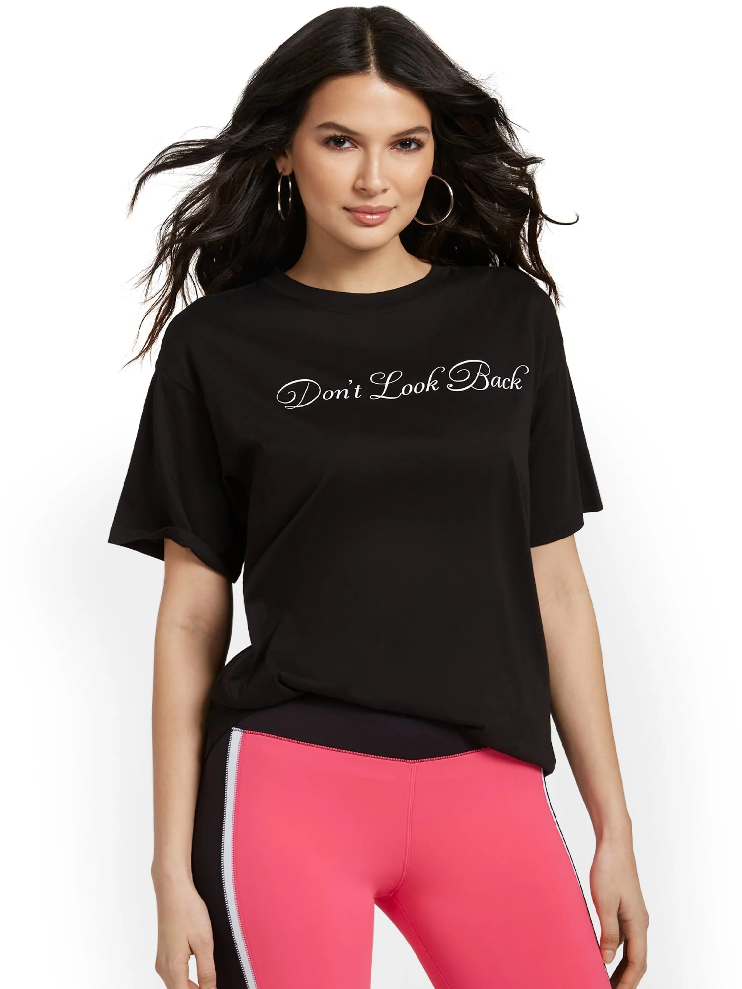 Don't Look Back Oversized Graphic Tee - Image 2