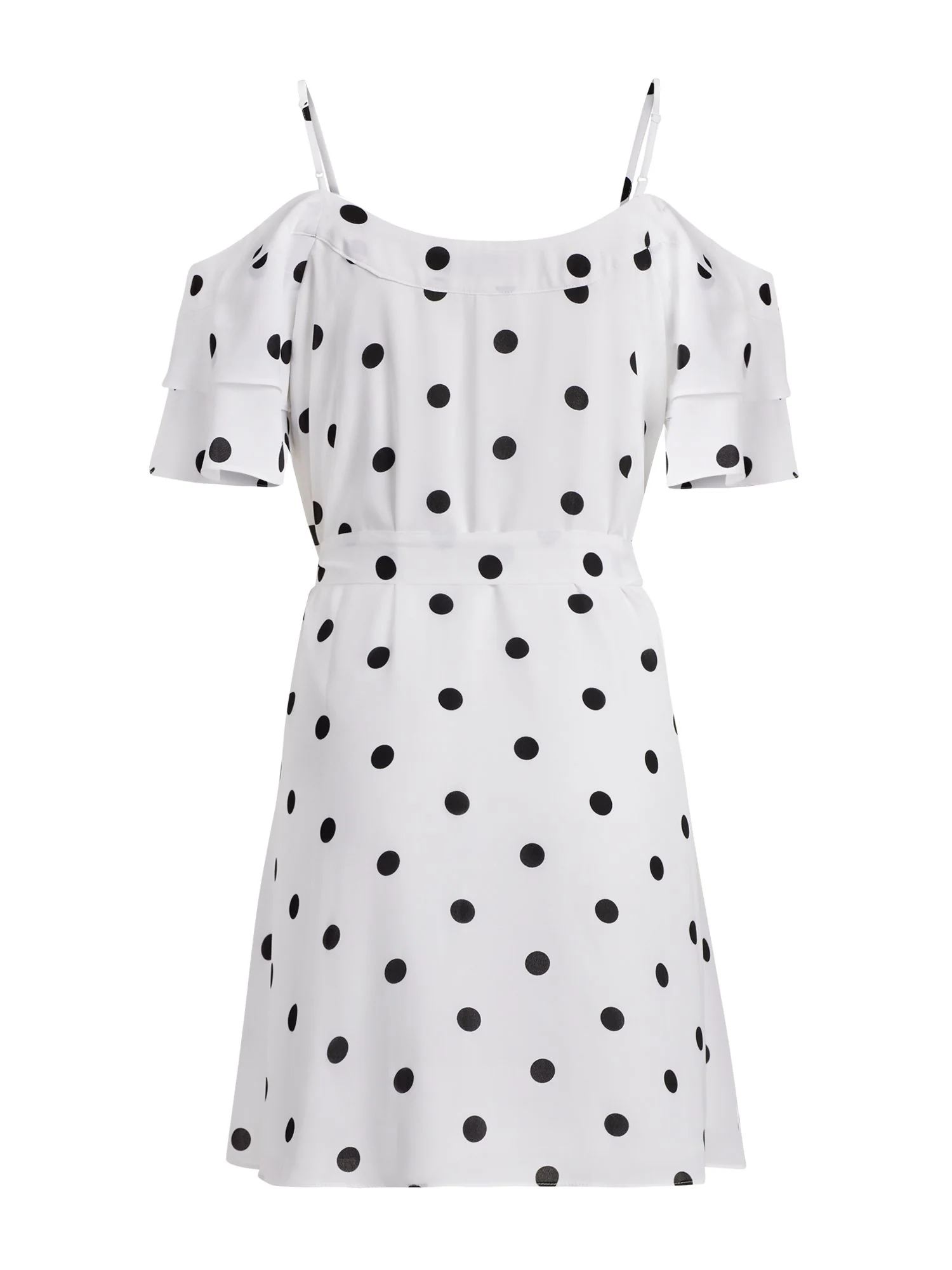 Dot-Print Cold Shoulder Dress - Image 3