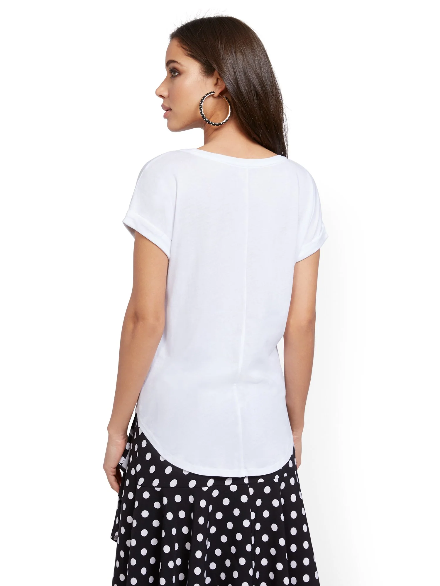 Dot-Print Corsage Tee - Image 3