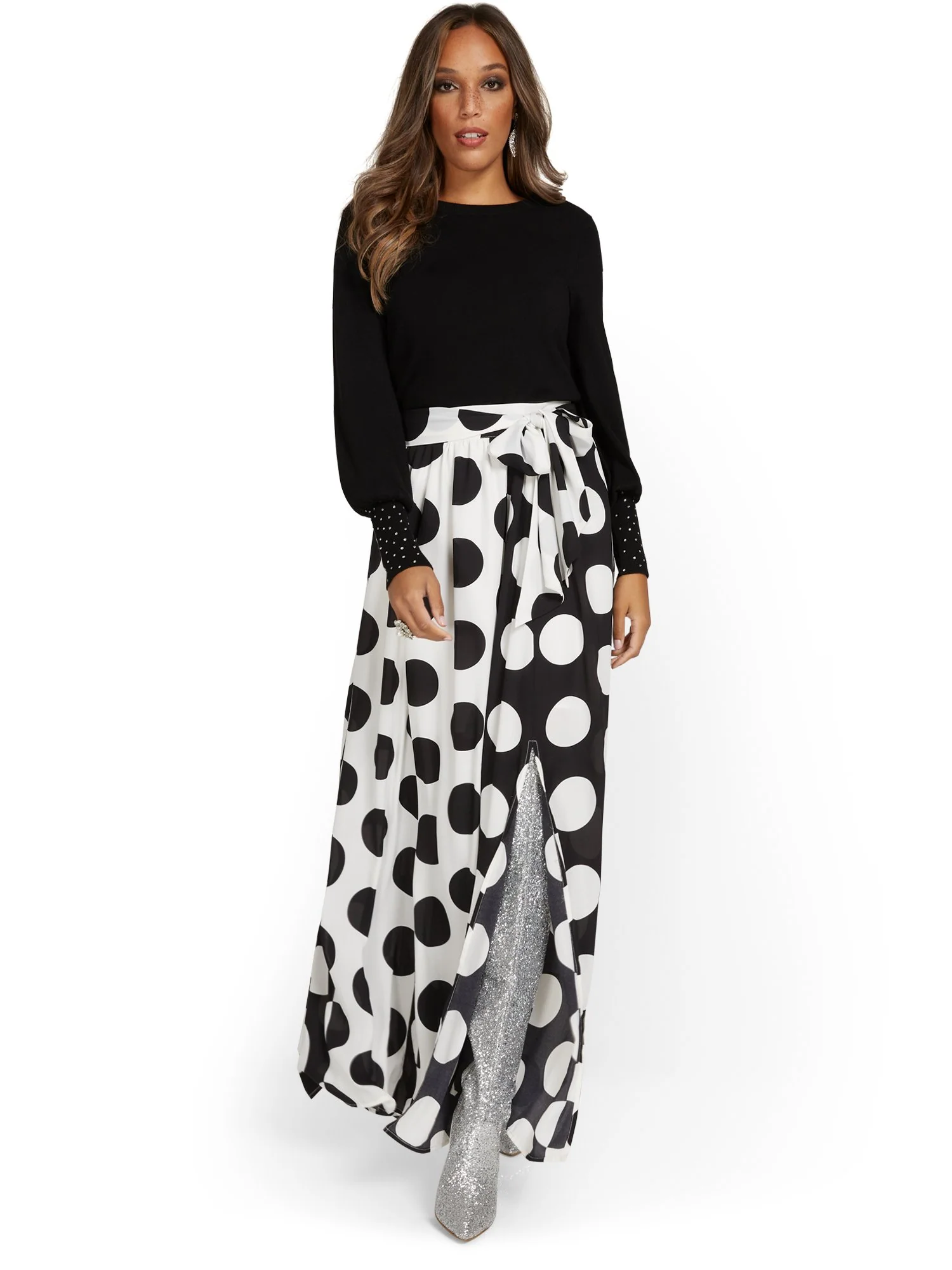 Dot-Print Maxi Skirt - Image 4