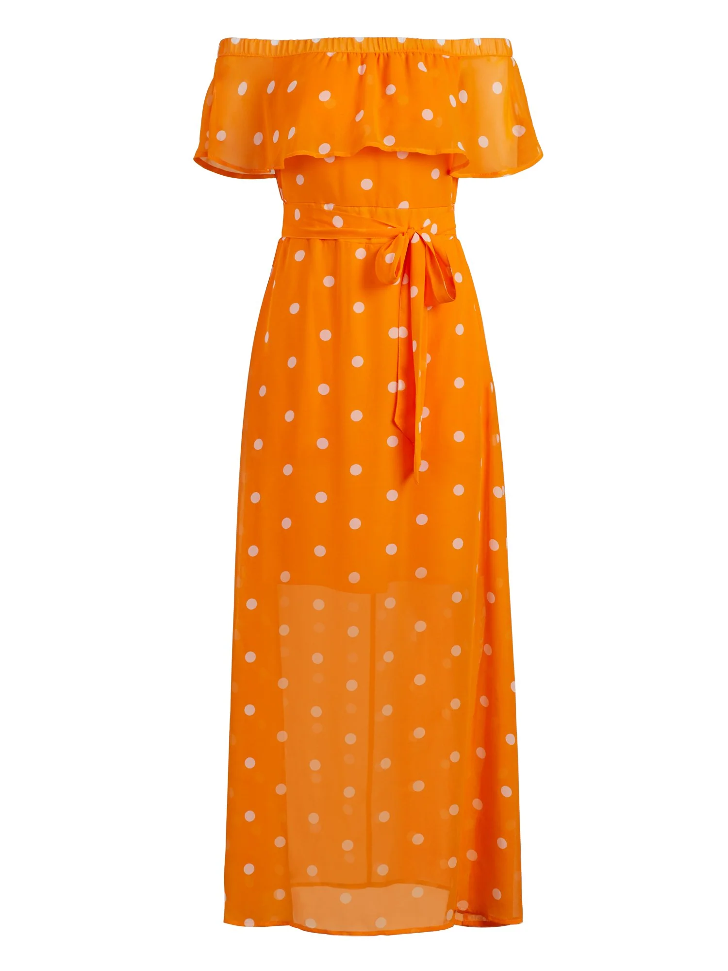Dot-Print Off-The-Shoulder Maxi Dress - Image 2