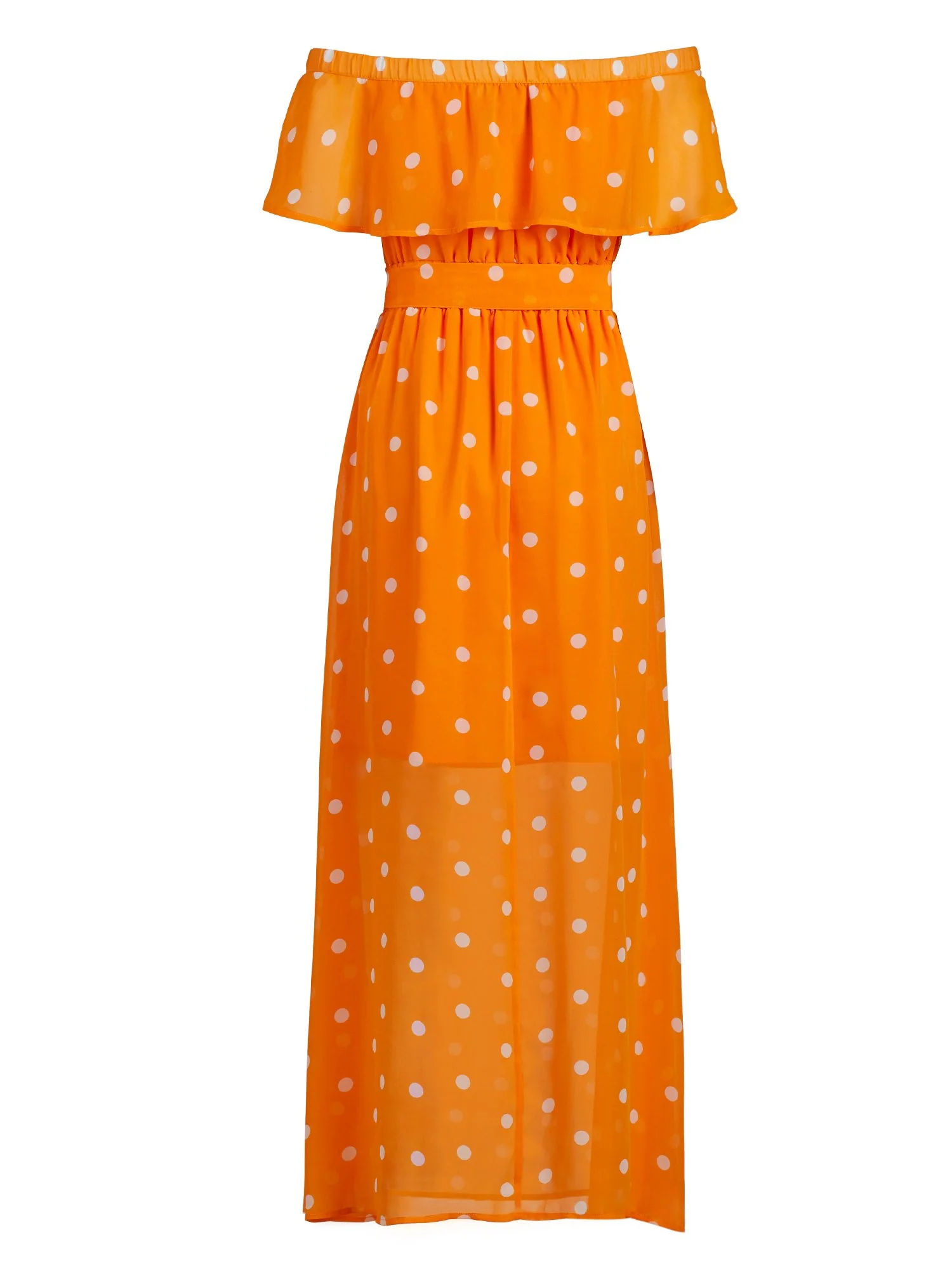 Dot-Print Off-The-Shoulder Maxi Dress - Image 3
