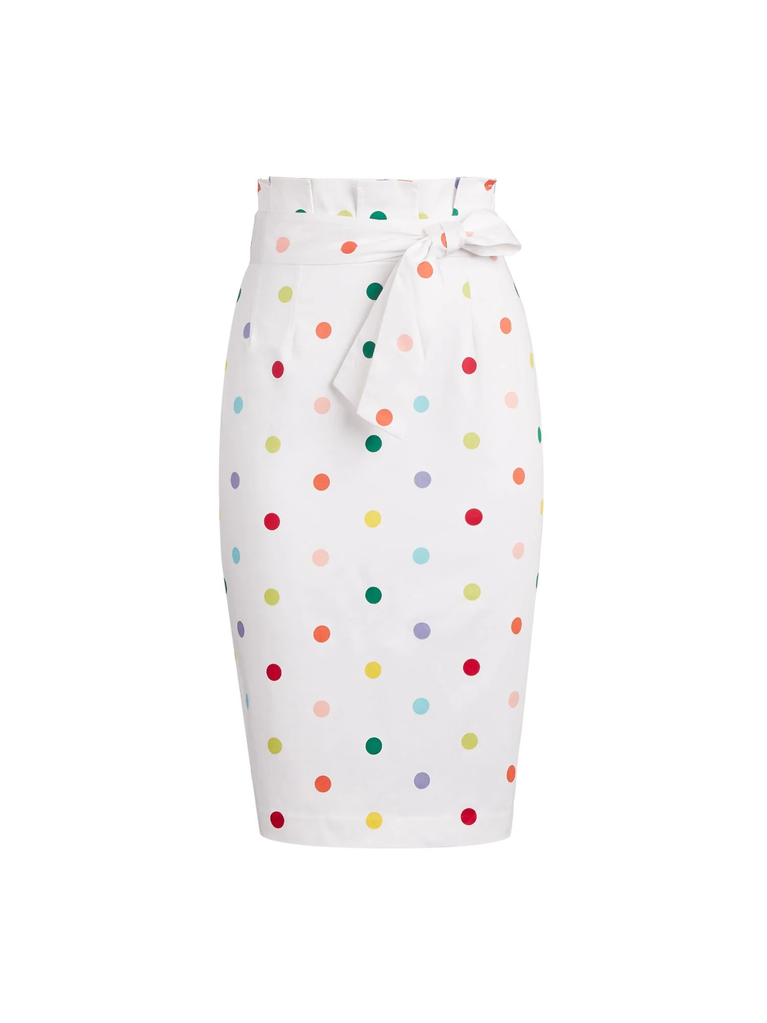 Dot-Print Paperbag-Waist Pencil Skirt - 7th Avenue - Image 2
