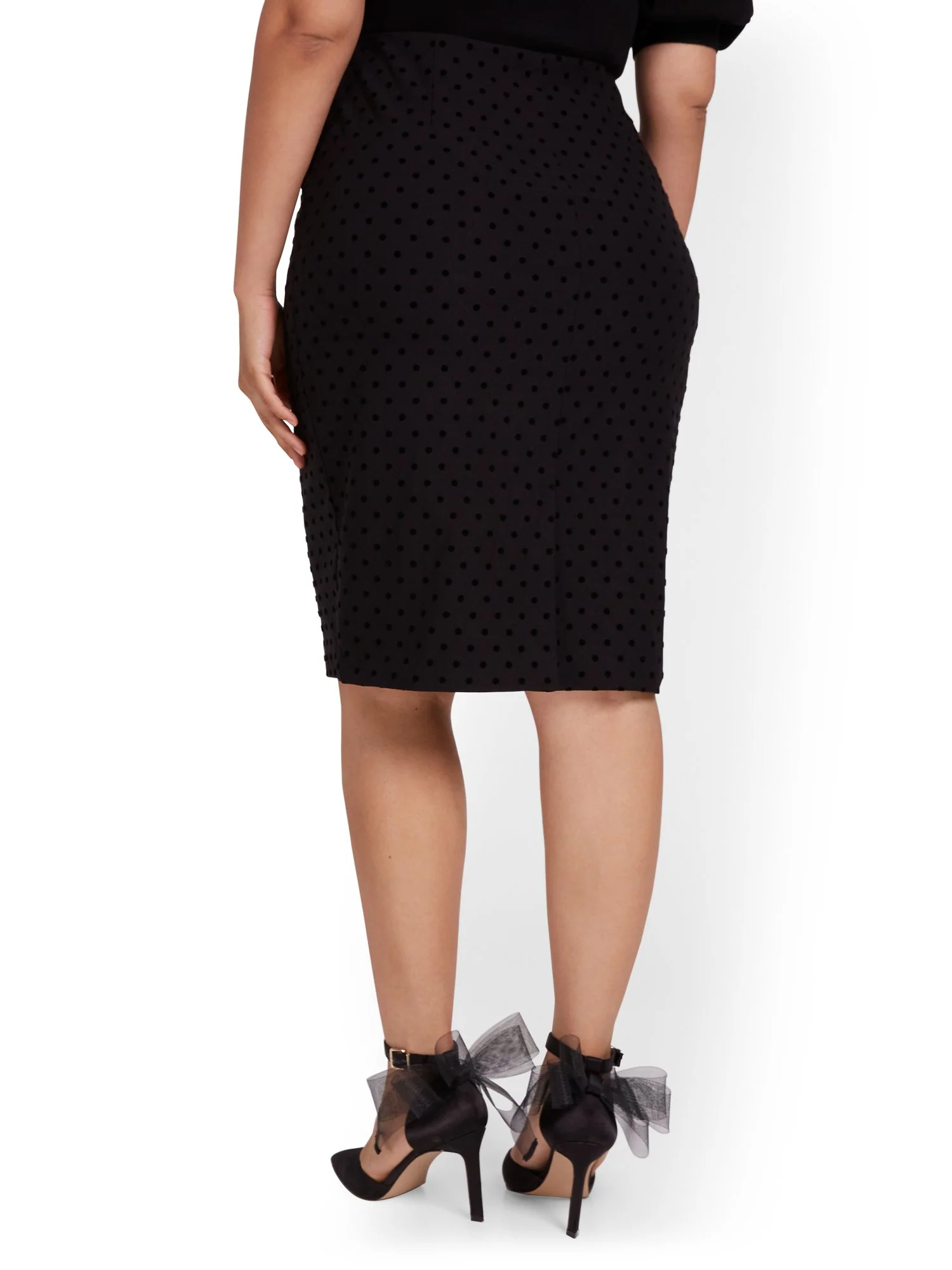 Dot-Print Pencil Skirt - Image 3