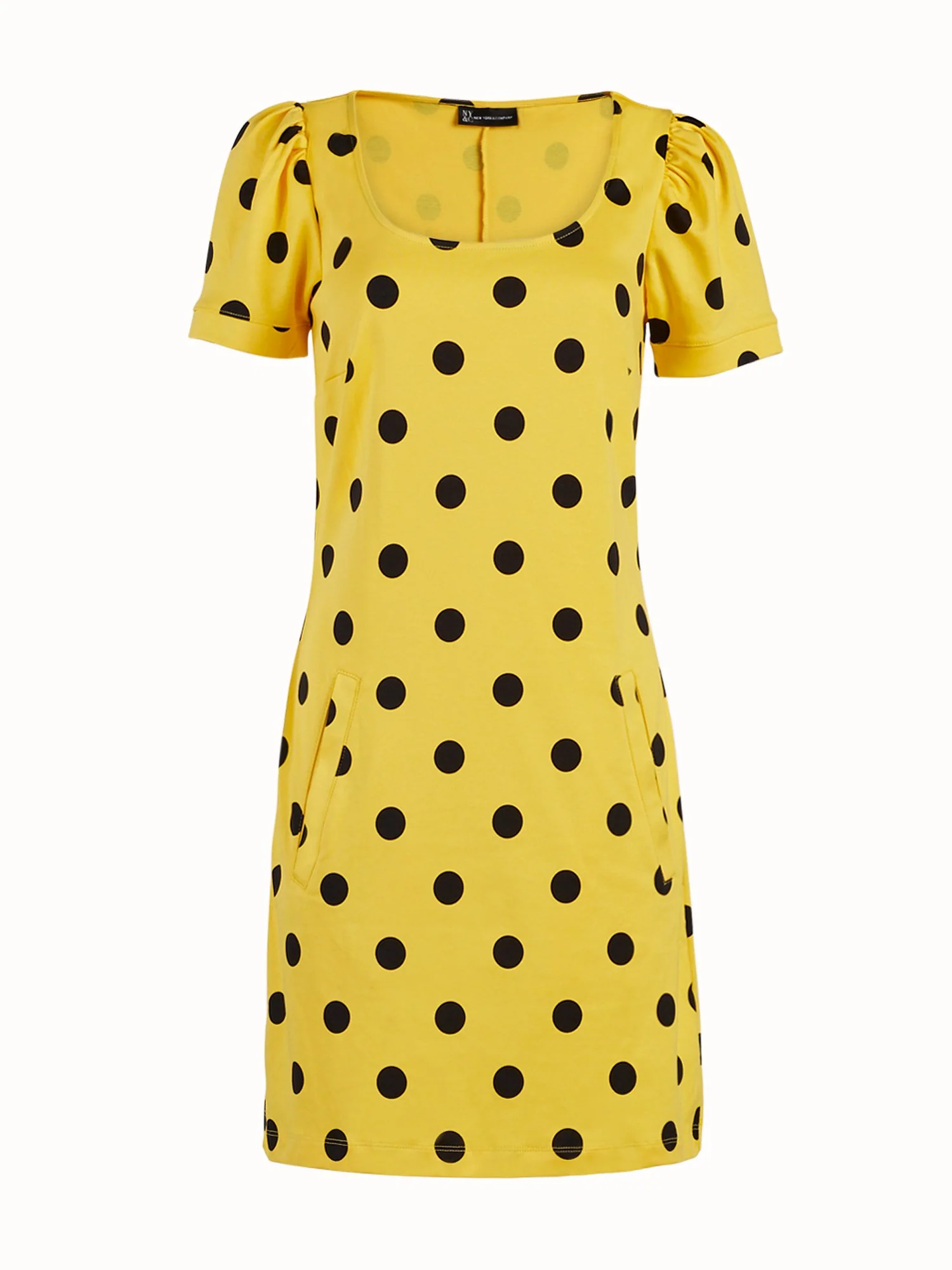 Dot-Print Puff-Sleeve Cotton Shift Dress - Image 2