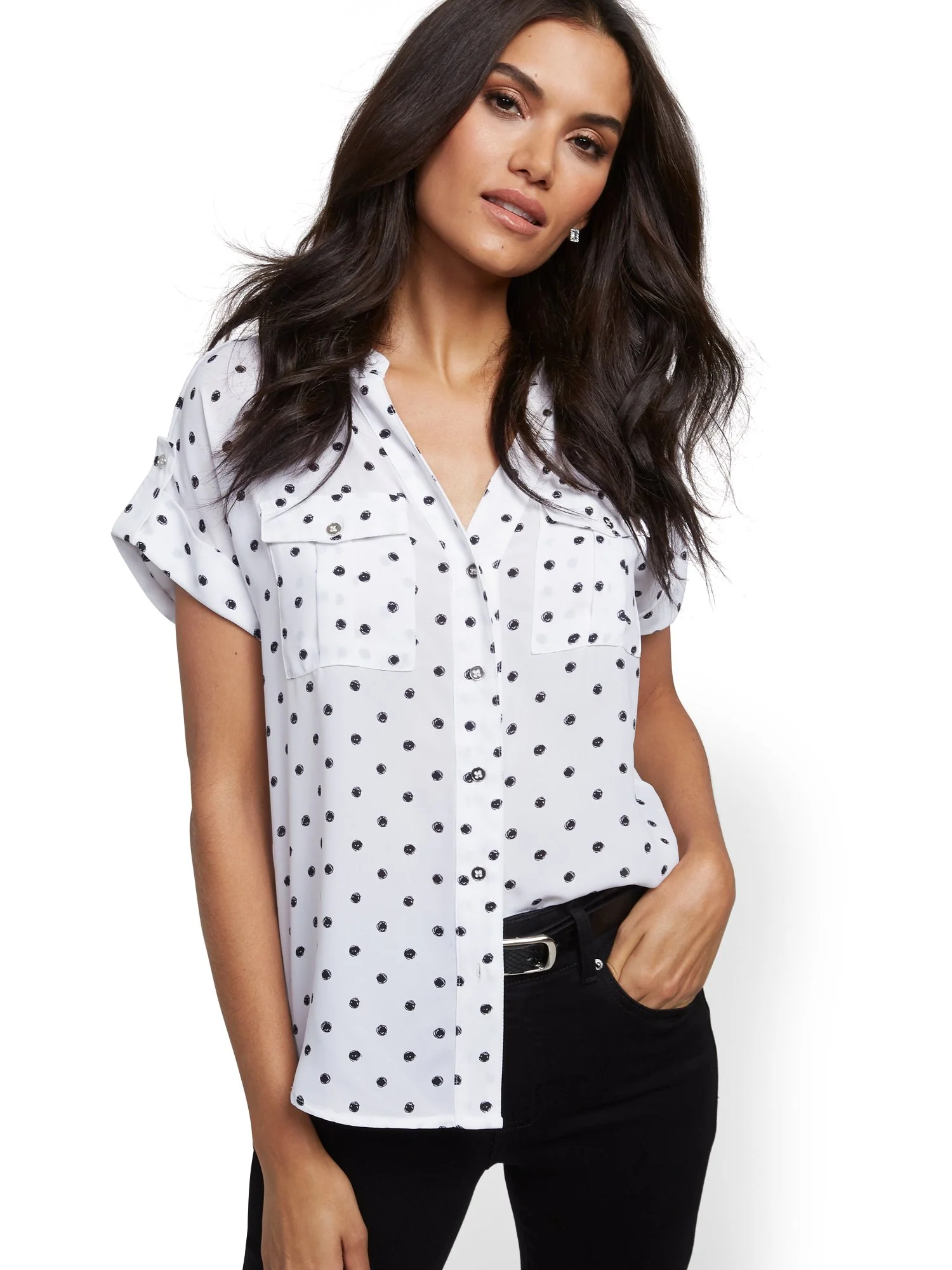 Dot-Print Utility Shirt - Image 2