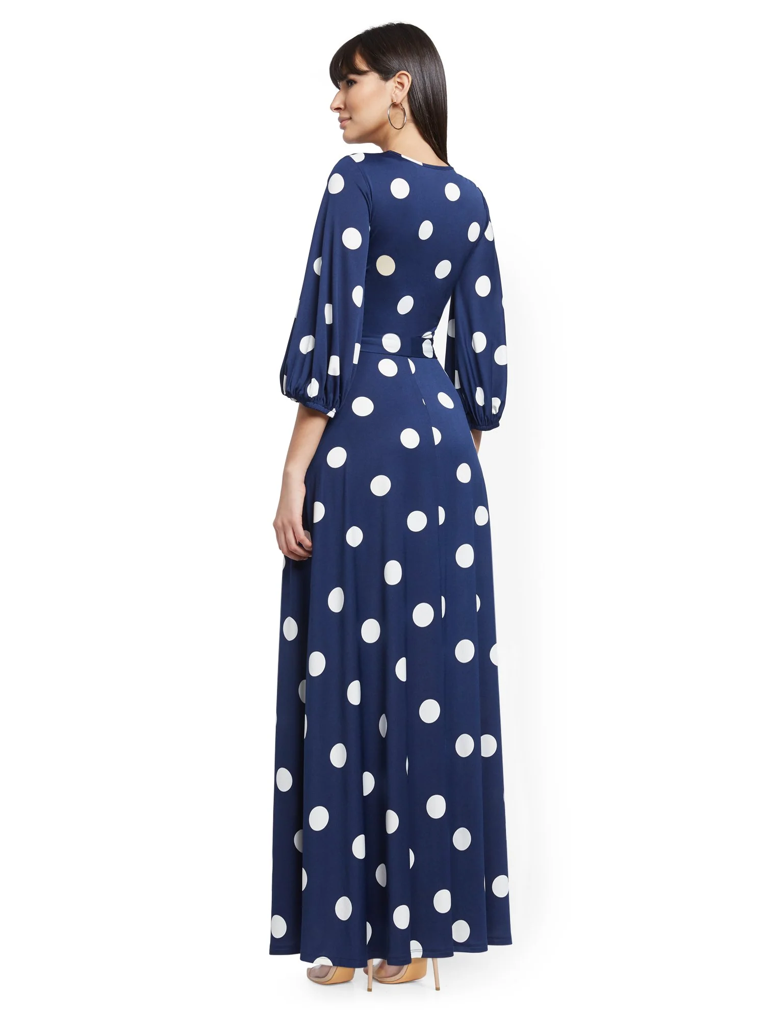 Dot-Print Wrap Maxi Dress - Image 3