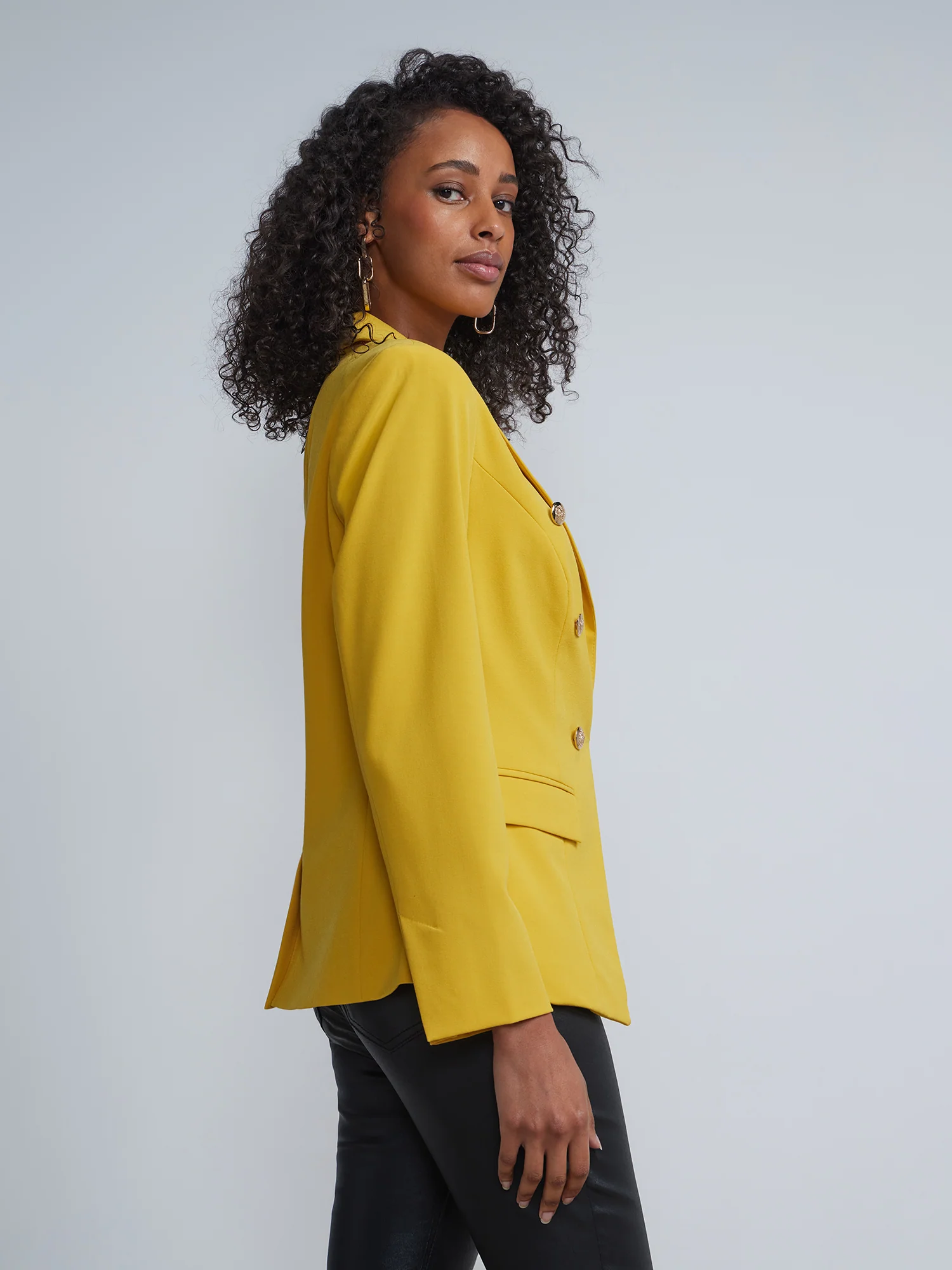 Double-Breasted Button-Detail Blazer - Essential Stretch - Image 14