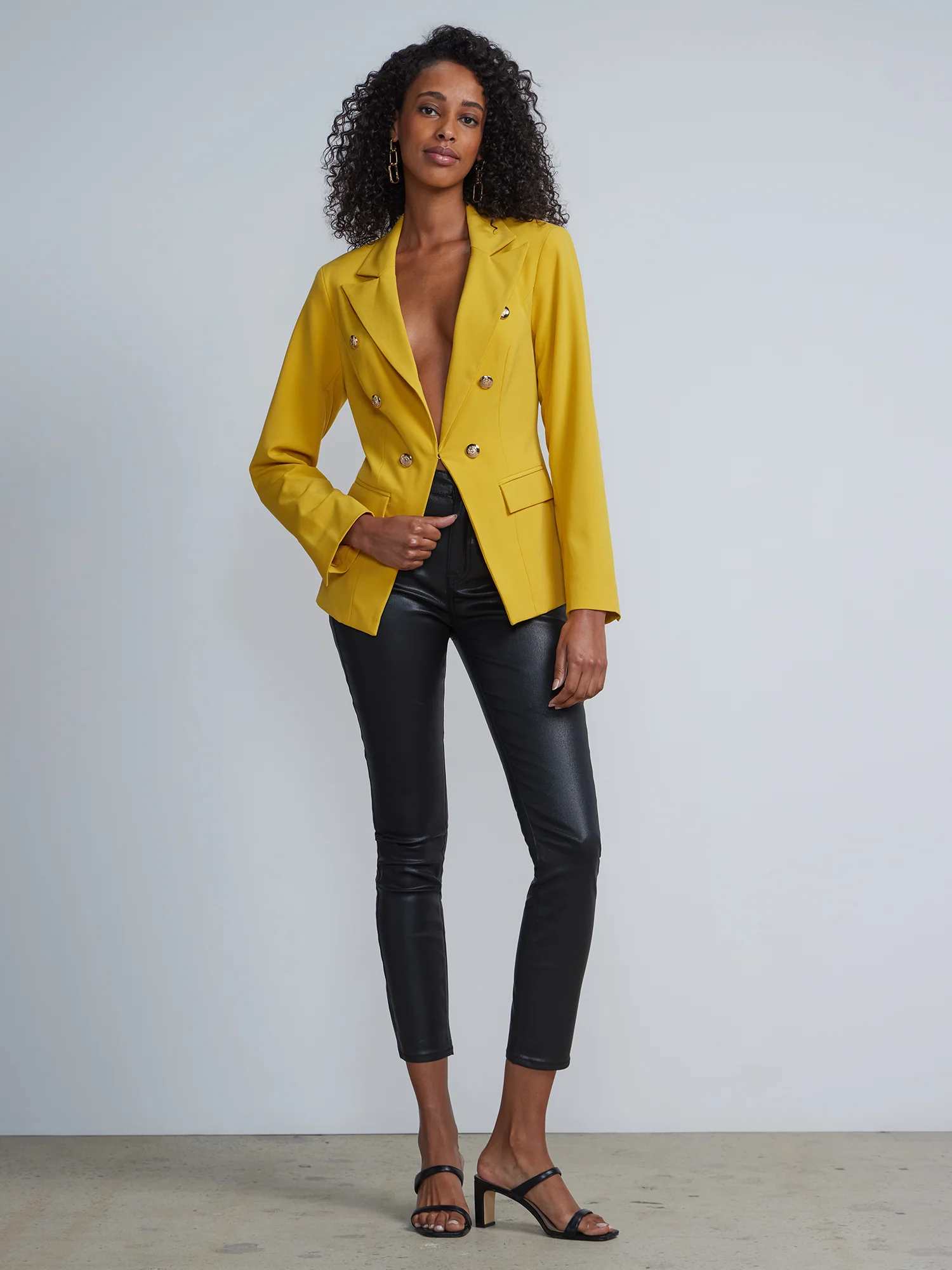 Double-Breasted Button-Detail Blazer - Essential Stretch - Image 16