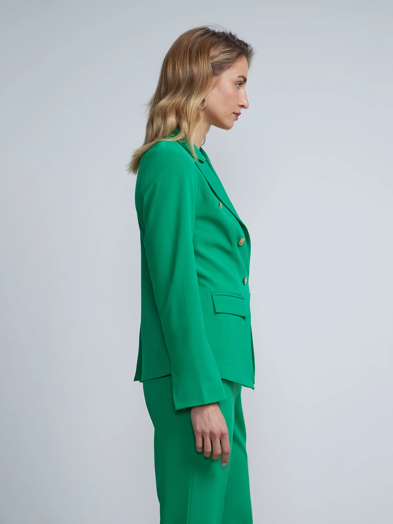 Double-Breasted Button-Detail Blazer - Essential Stretch - Image 8