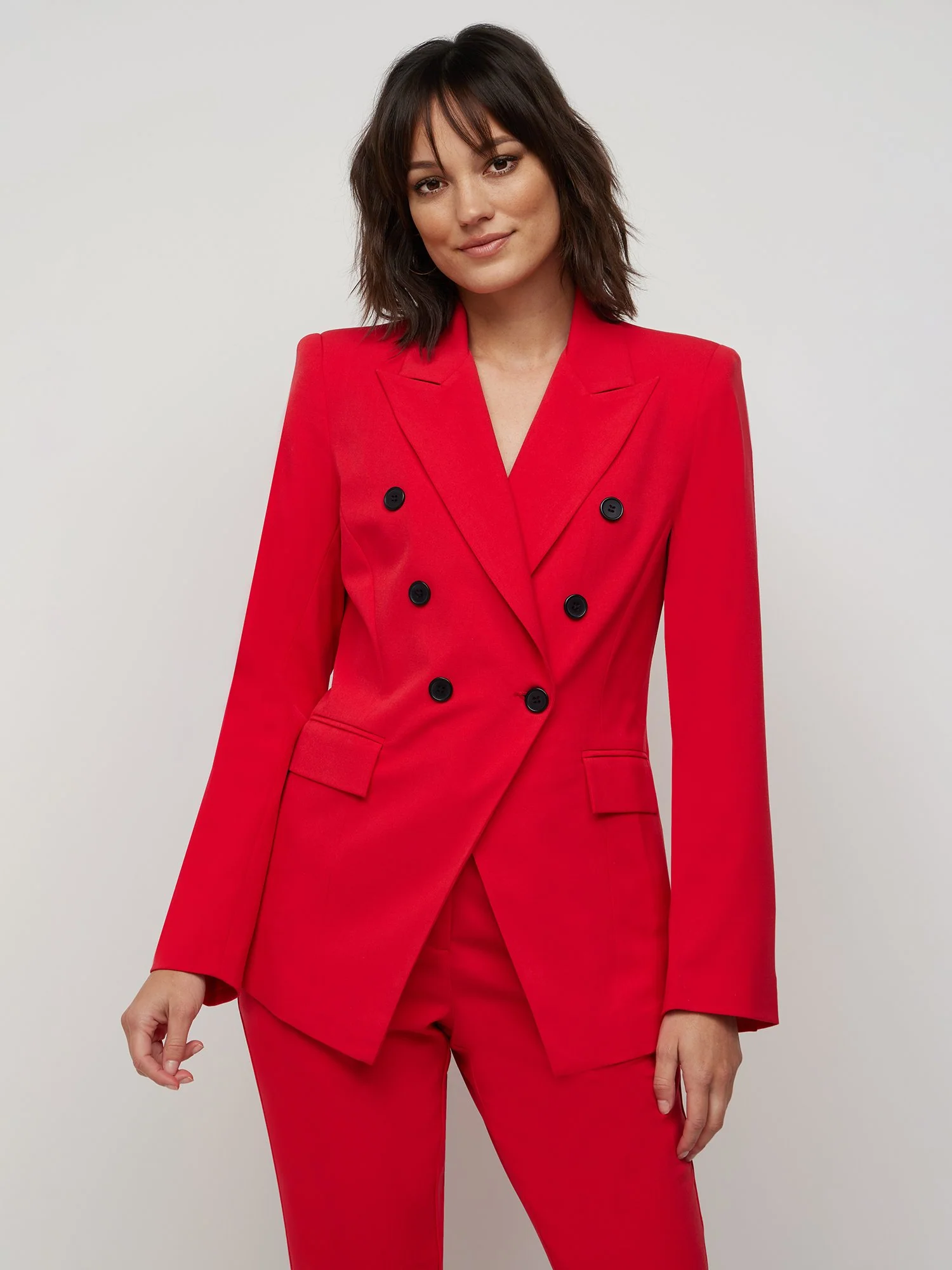 Double-Breasted Cutaway Blazer