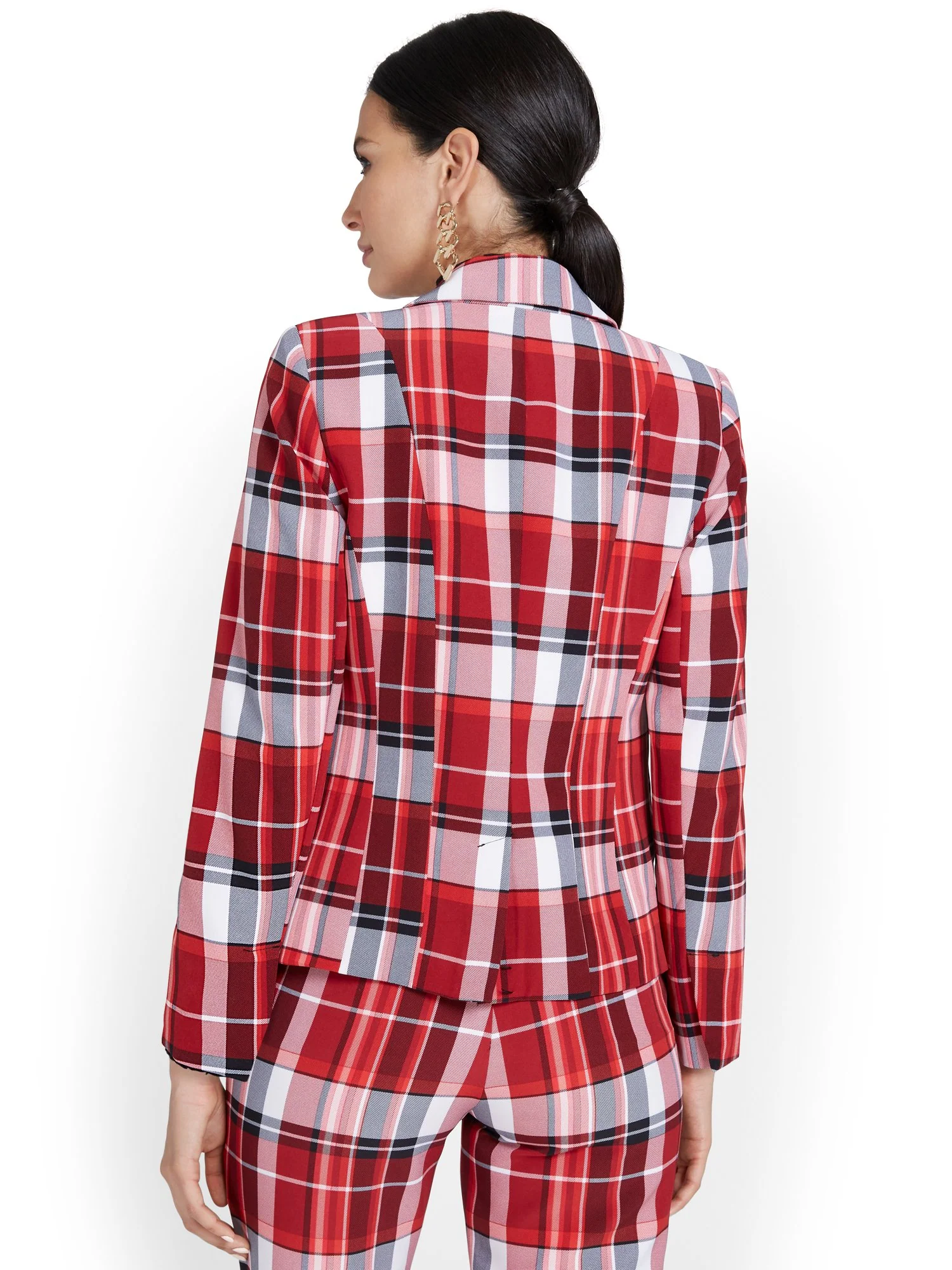 Double-Breasted Plaid Jacket - Image 3
