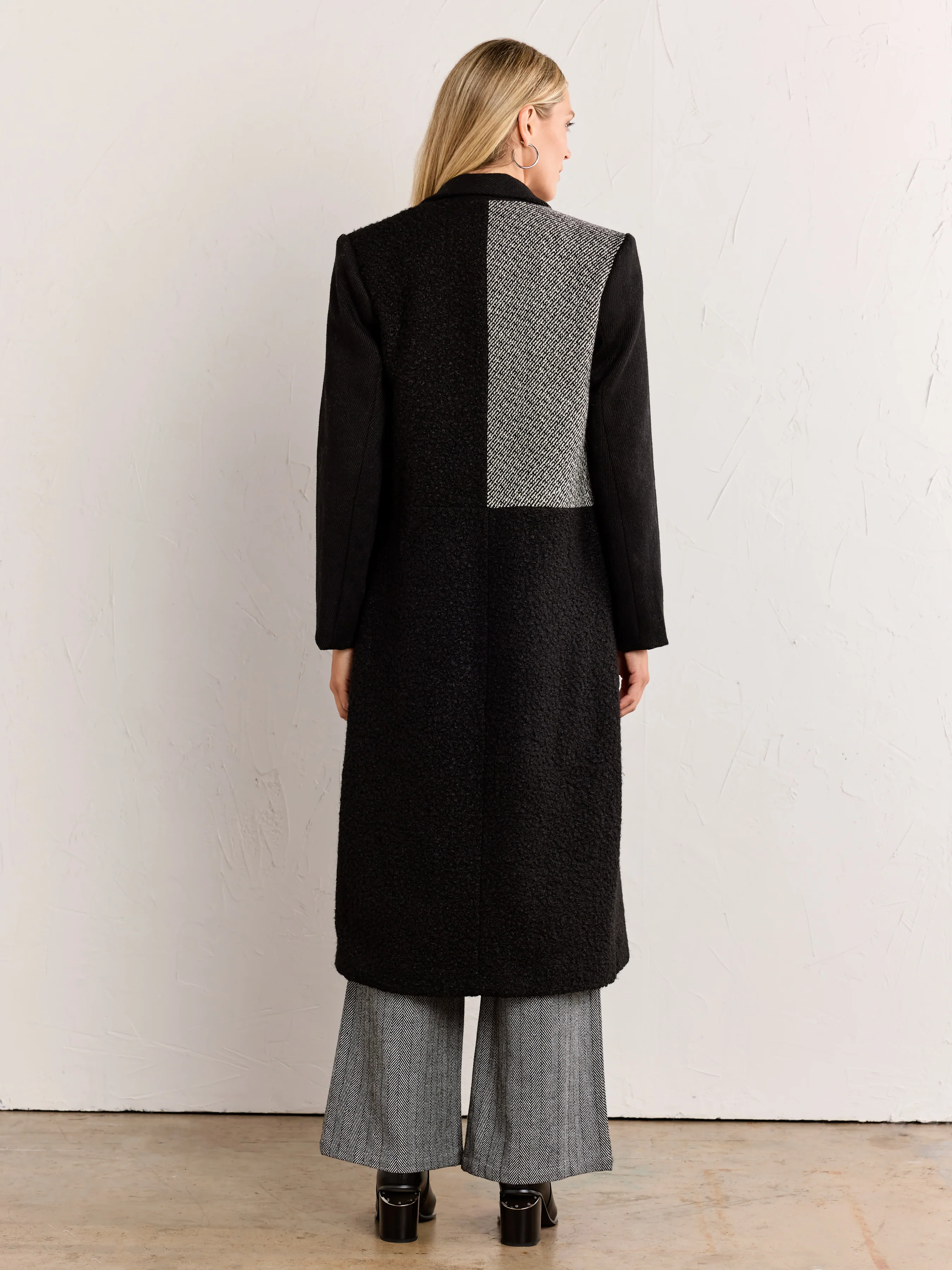 English Factory Double-Breasted Wool Blend Boucle Coat - Brands We Love - Image 3