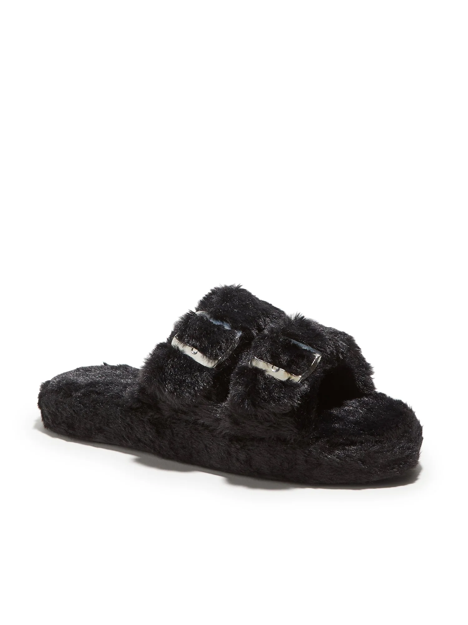 Double-Buckle Faux-Fur Slippers - Image 2